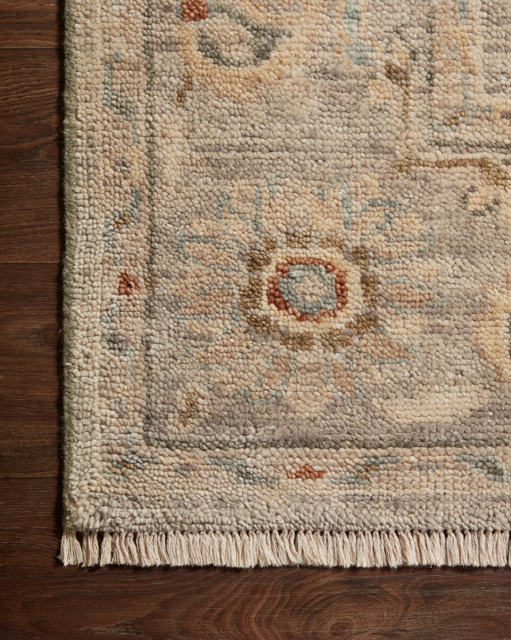 Georgie Rug in Light Grey/Multi - by Loloi | Hand - Knotted Wool Rug - Plain Jane Interiors