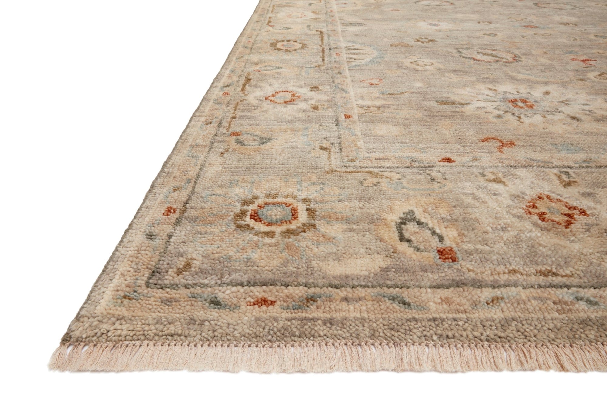 Georgie Rug in Light Grey/Multi - by Loloi | Hand - Knotted Wool Rug - Plain Jane Interiors