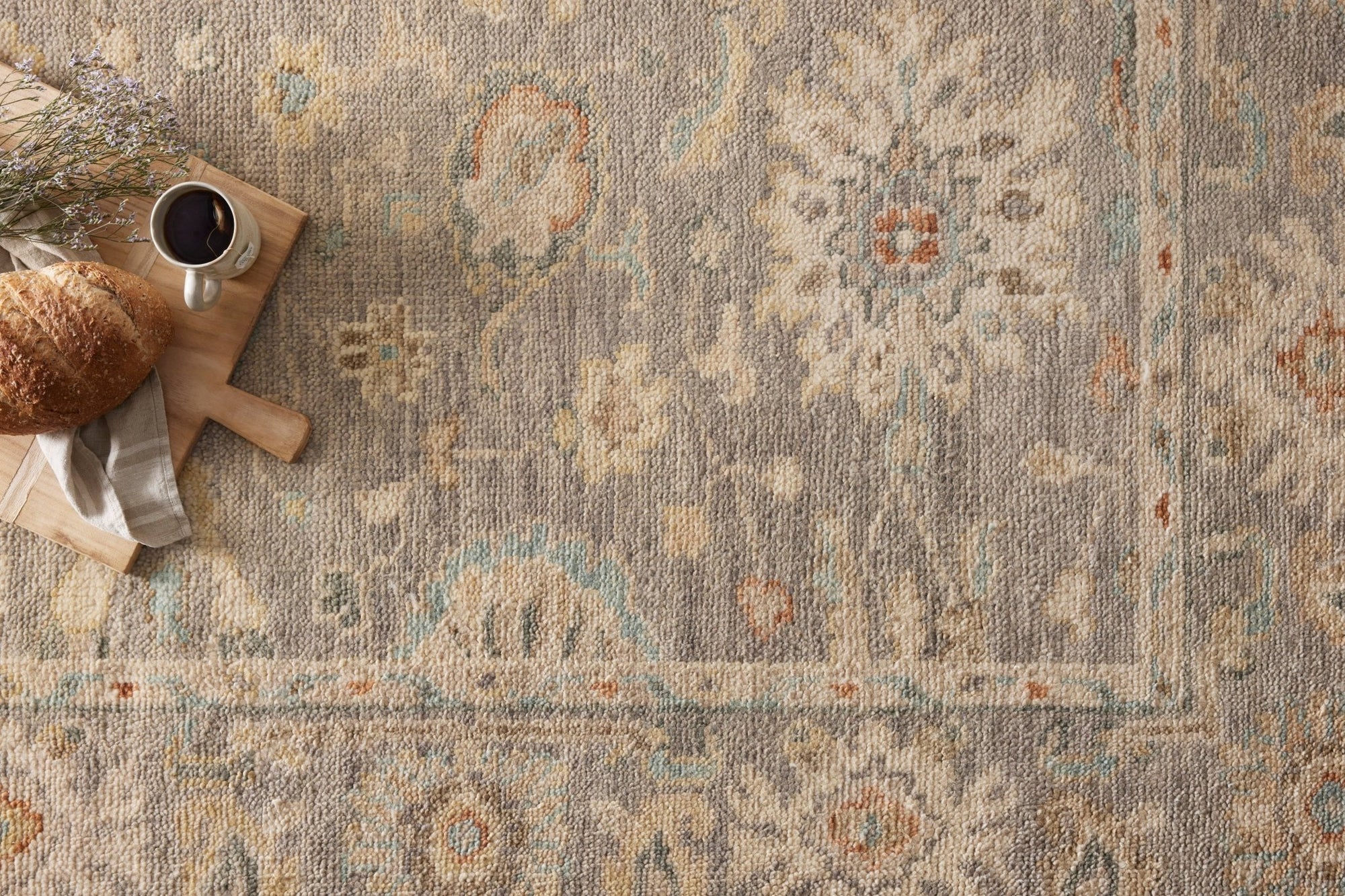 Georgie Rug in Light Grey/Multi - by Loloi | Hand - Knotted Wool Rug - Plain Jane Interiors