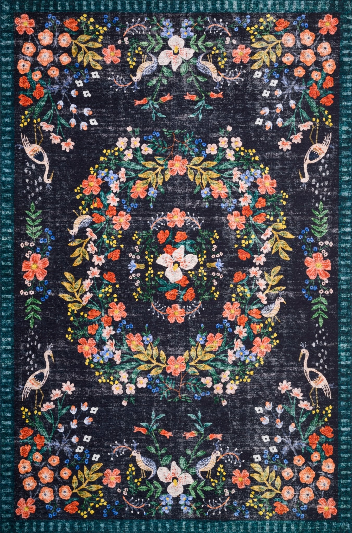 Giulia Black Rug by Rifle paper Co - Plain Jane Interiors