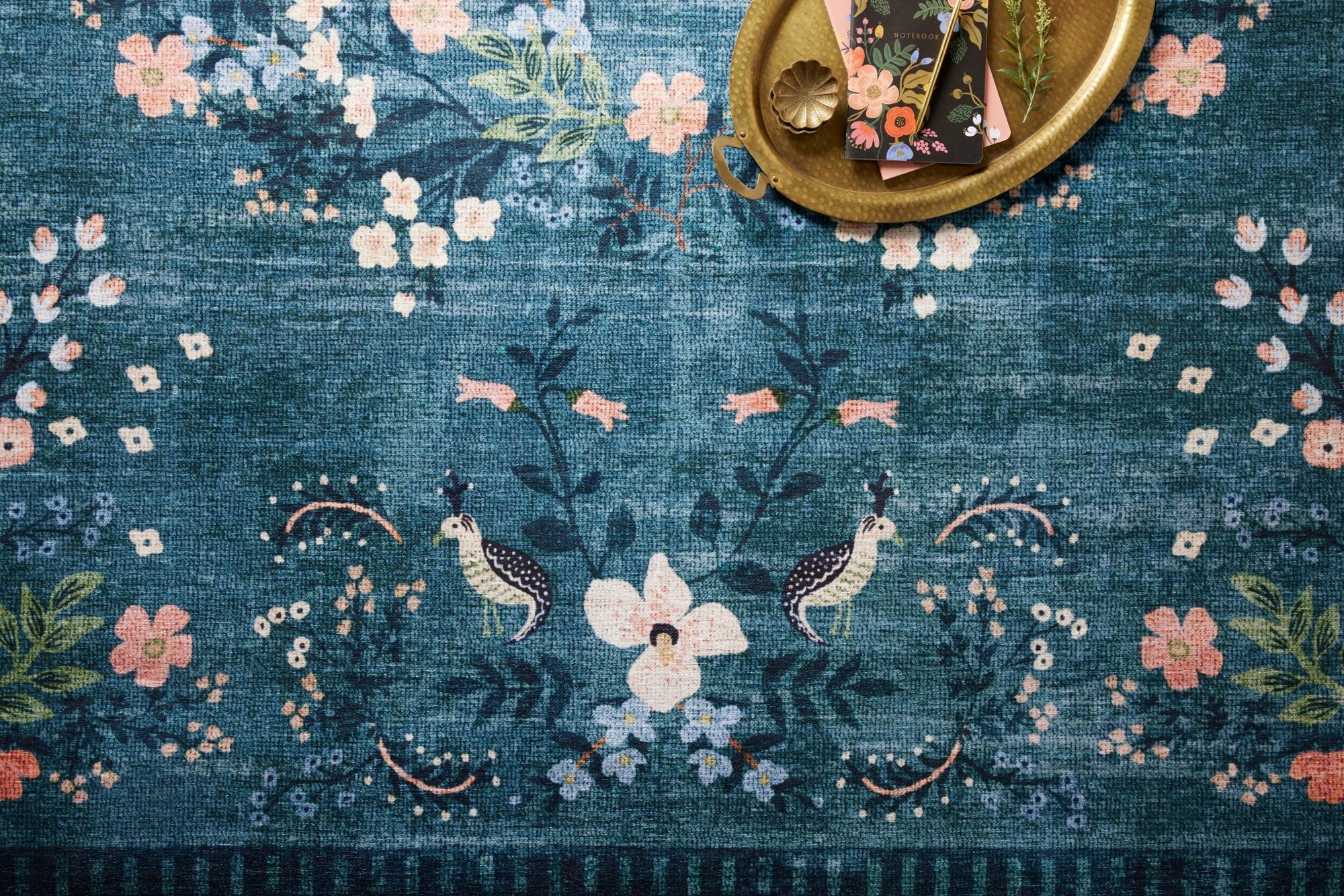 Giulia Teal Rug by Rifle paper Co - Plain Jane Interiors