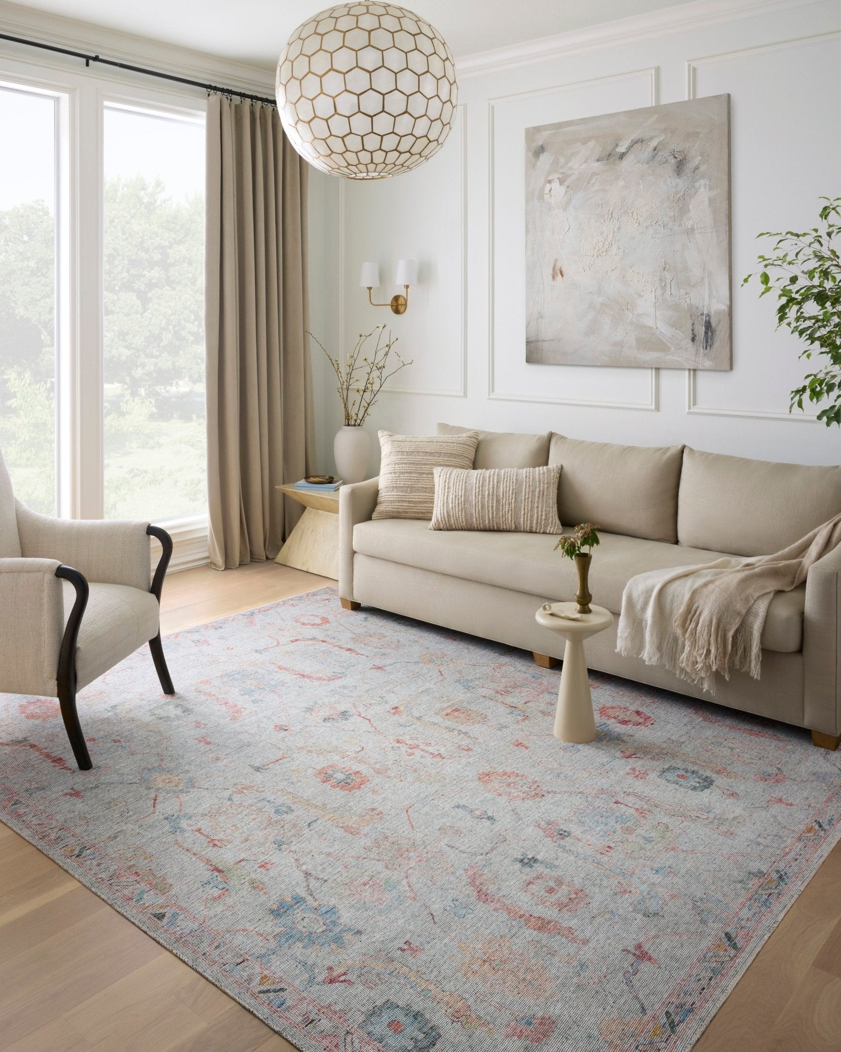 Leah Rug in a Pebble/Multi - by Loloi | Power Loomed Rug - Plain Jane Interiors