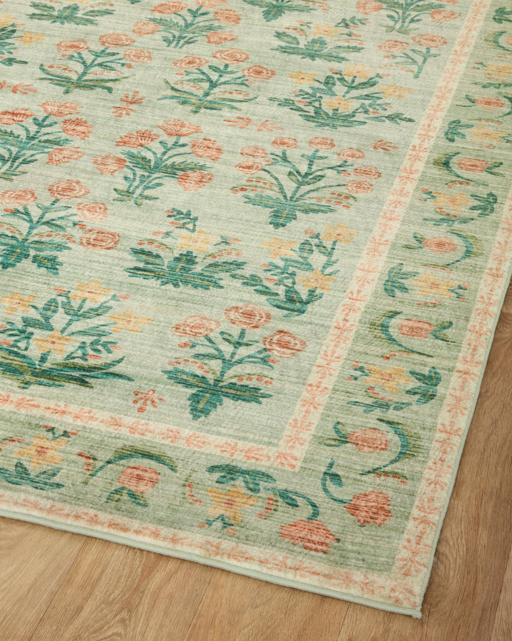 Mughal Rose Rug in Moss by Riffle Paper Co - Plain Jane Interiors