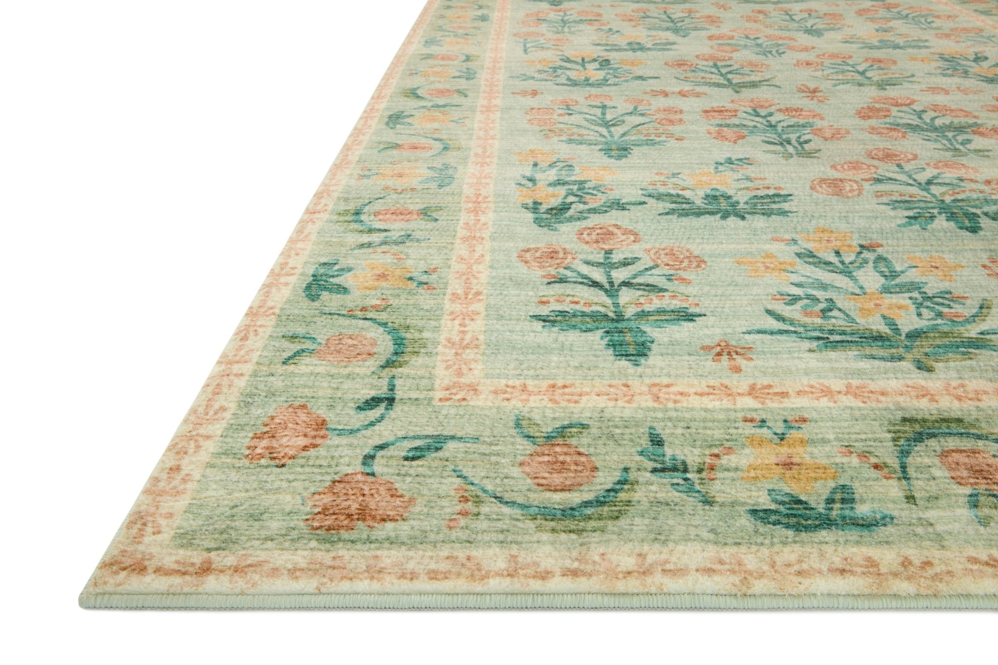 Mughal Rose Rug in Moss by Riffle Paper Co - Plain Jane Interiors