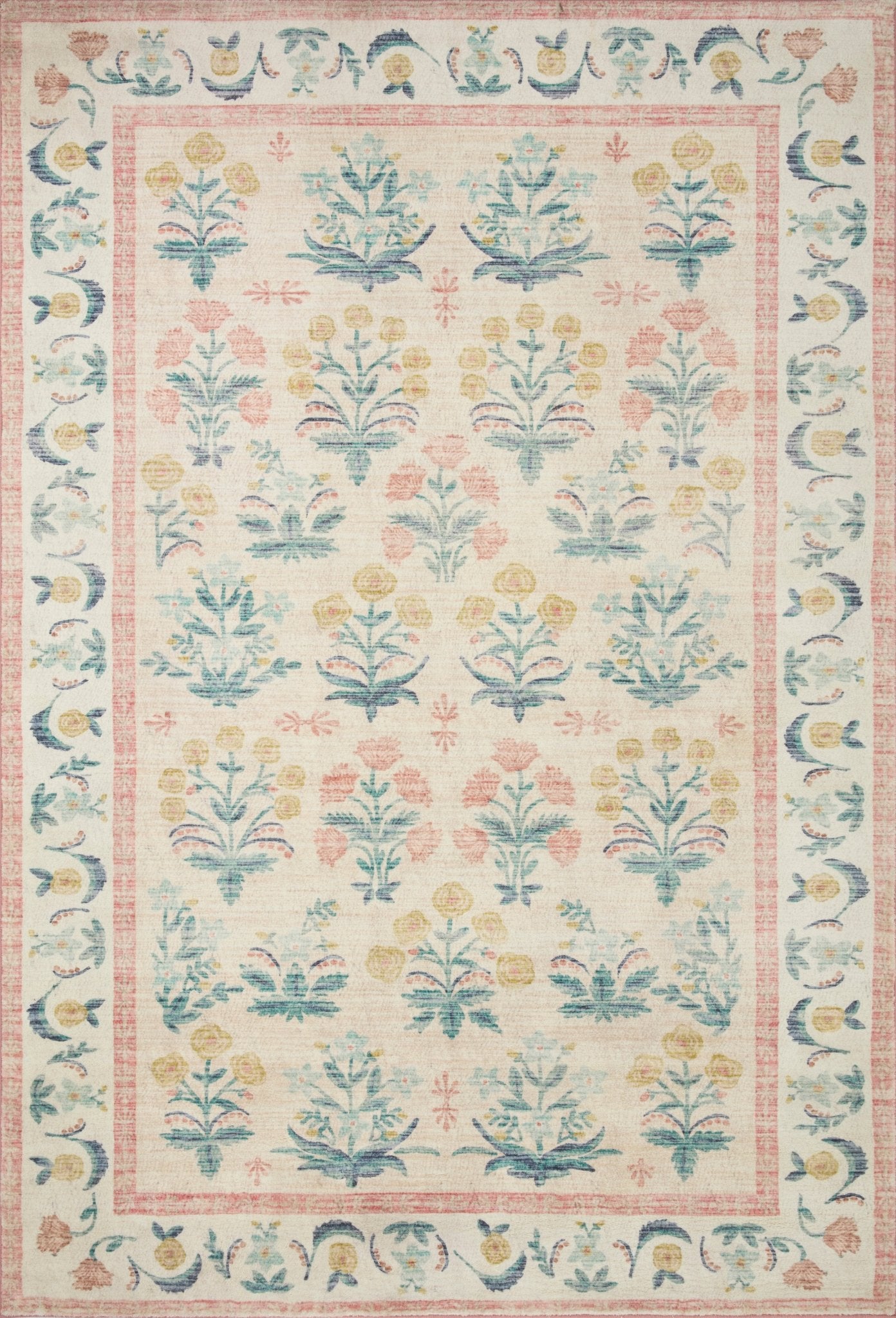 Mughal Rose Rug in Moss by Riffle Paper Co - Plain Jane Interiors