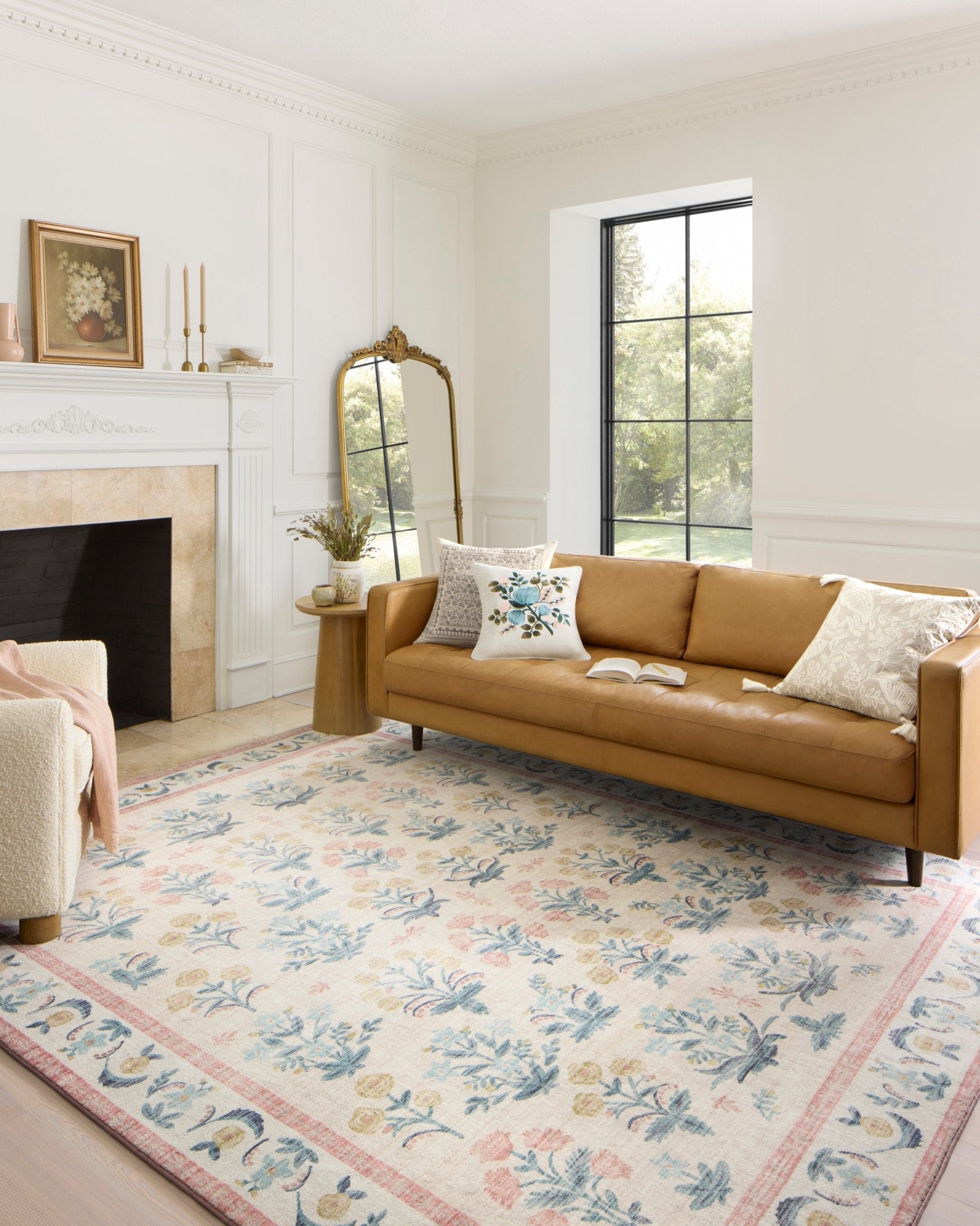 Mughal Rose Rug in Moss by Riffle Paper Co - Plain Jane Interiors