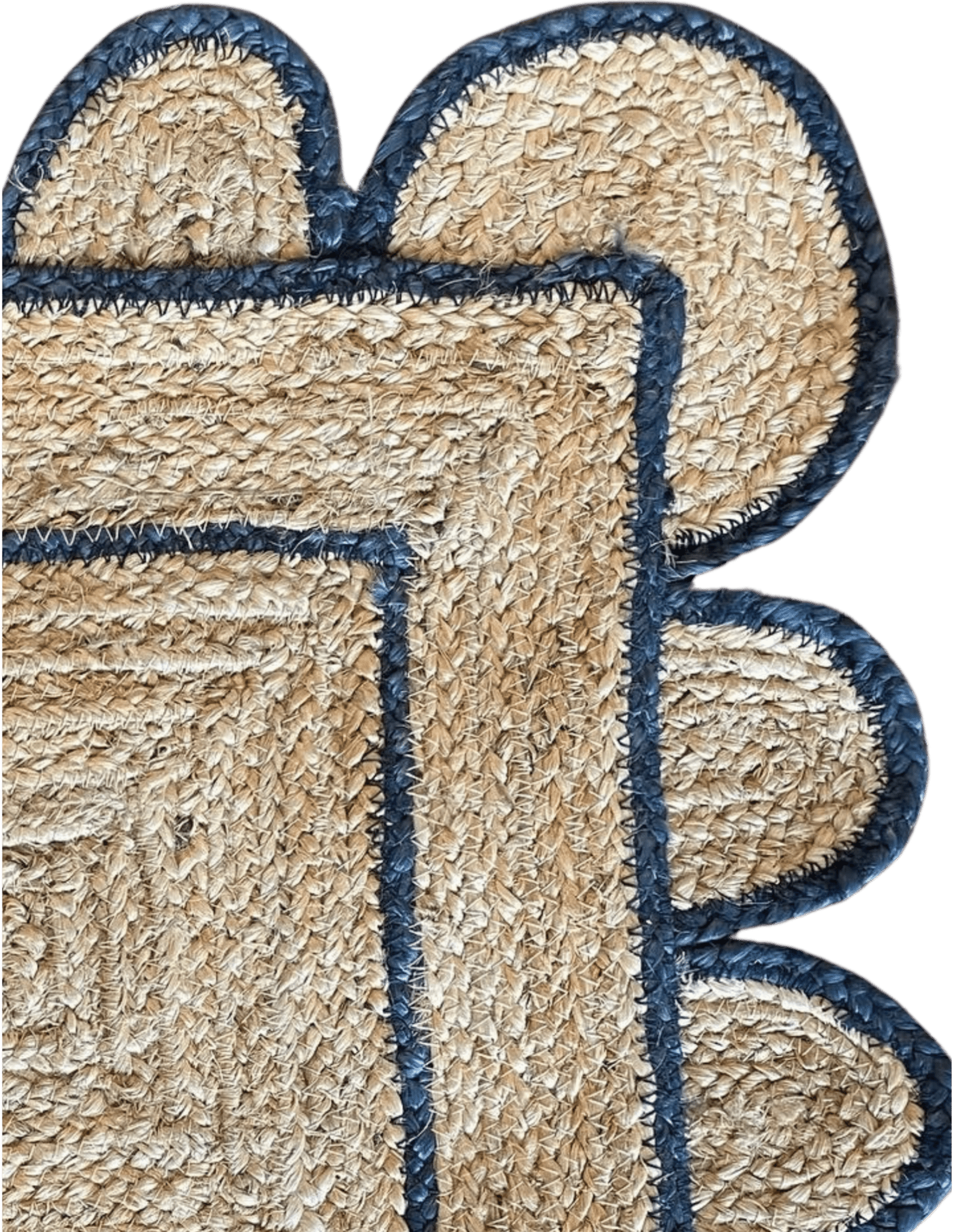Navy Scallop Jute Rug - Plain Jane Interiors