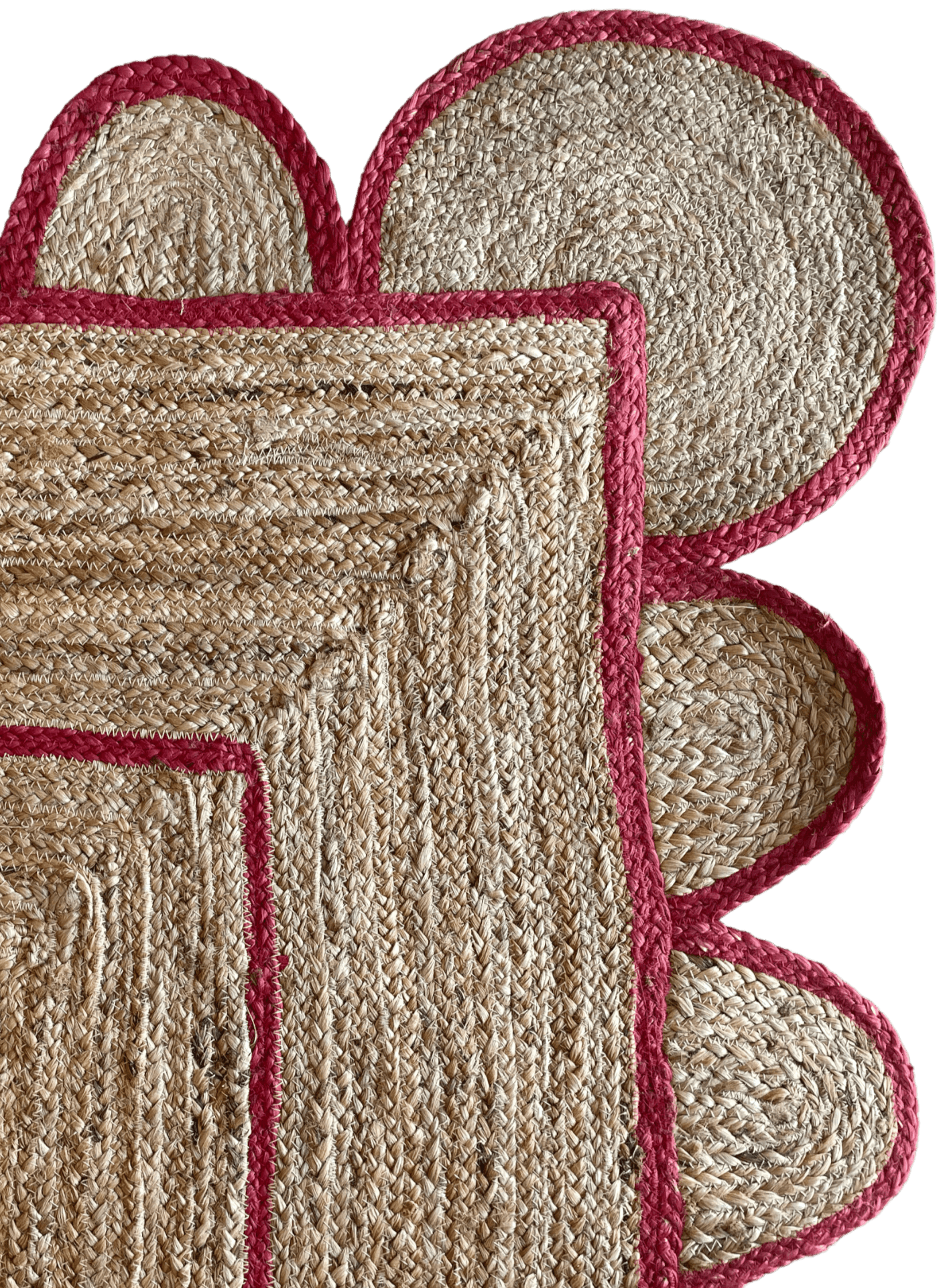 Red Scallop Jute Rug - Plain Jane Interiors