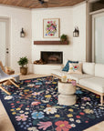 Strawberries Black Rug by Rifle paper Co - Plain Jane Interiors