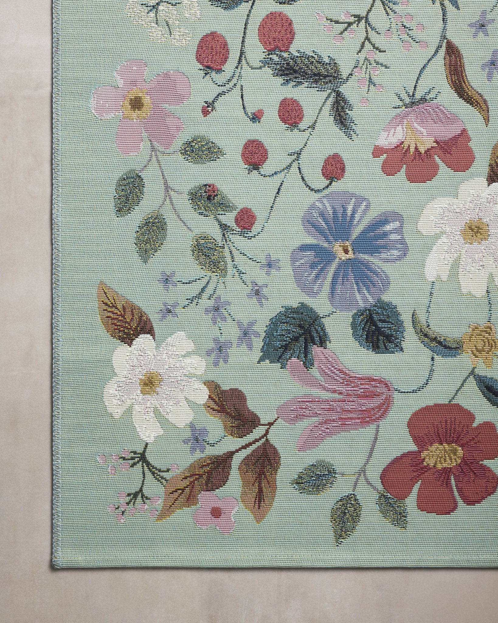 Strawberries Mint Rug by Rifle paper Co - Plain Jane Interiors