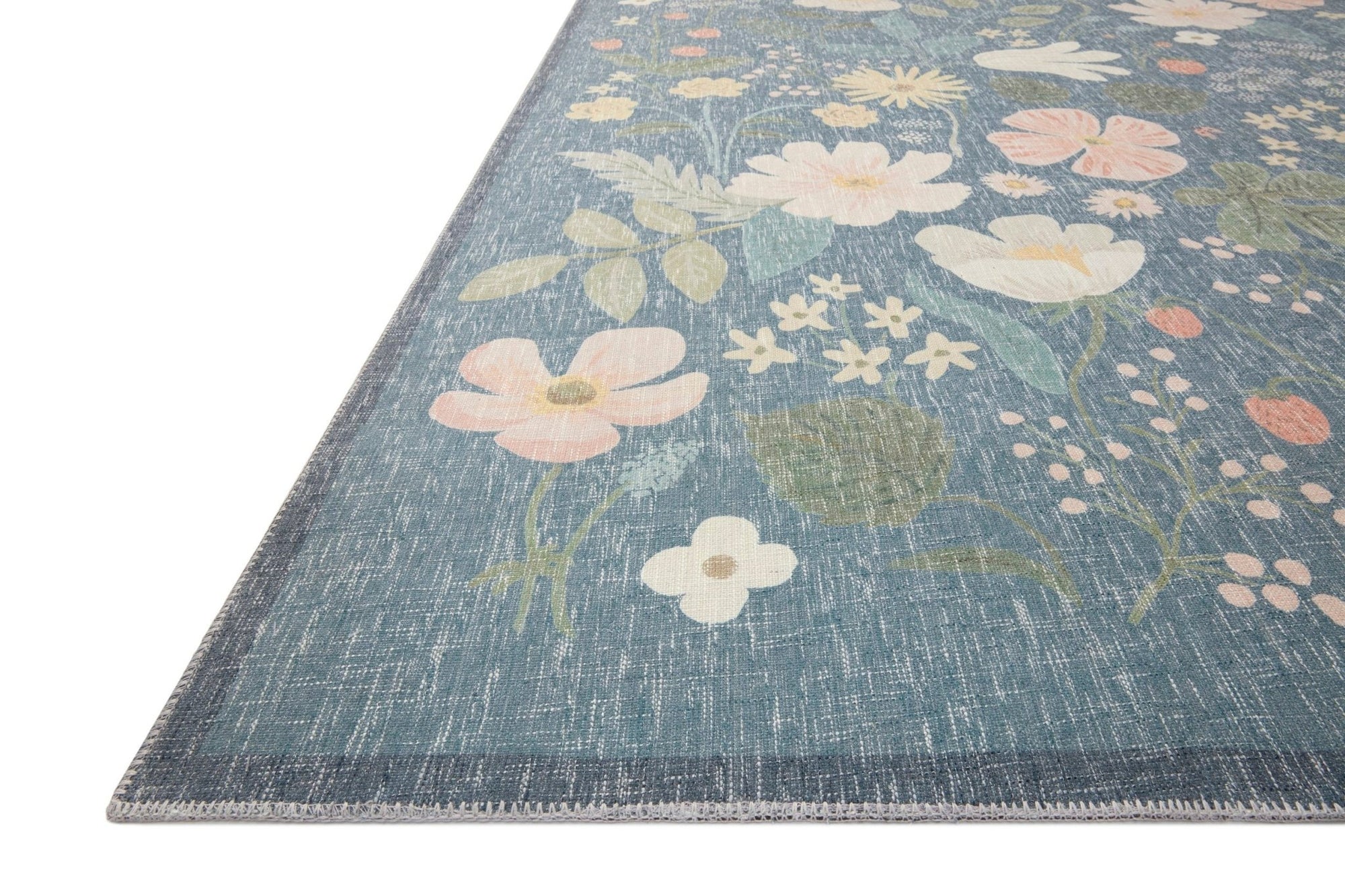 Strawberry Fields Black Rug by Rifle paper Co - Plain Jane Interiors