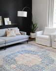 The Layla Rug 7 | Blue/Tangerine - Plain Jane Interiors