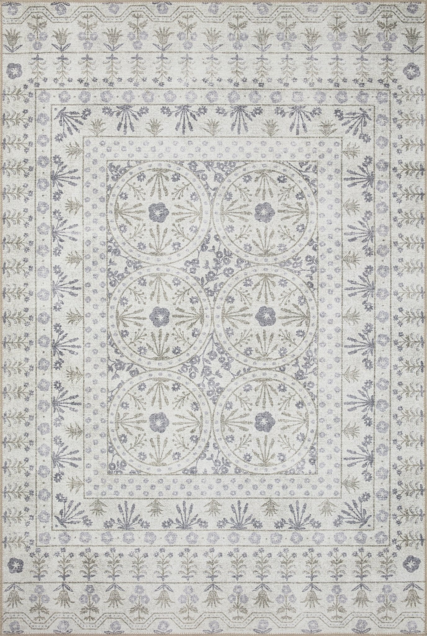 The Rosette Blue Rug by Riffle Co Paper x Loloi - Plain Jane Interiors