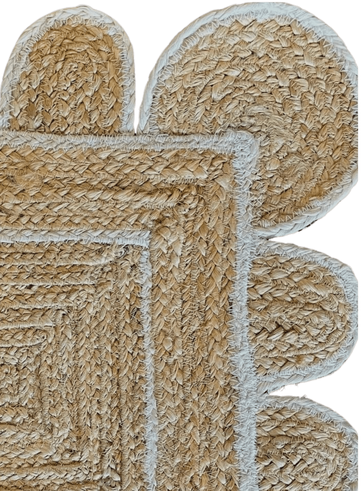 White Scallop Jute Rug - Plain Jane Interiors