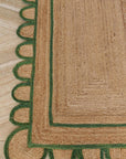 Green Scallop Jute Rug - Plain Jane Interiors