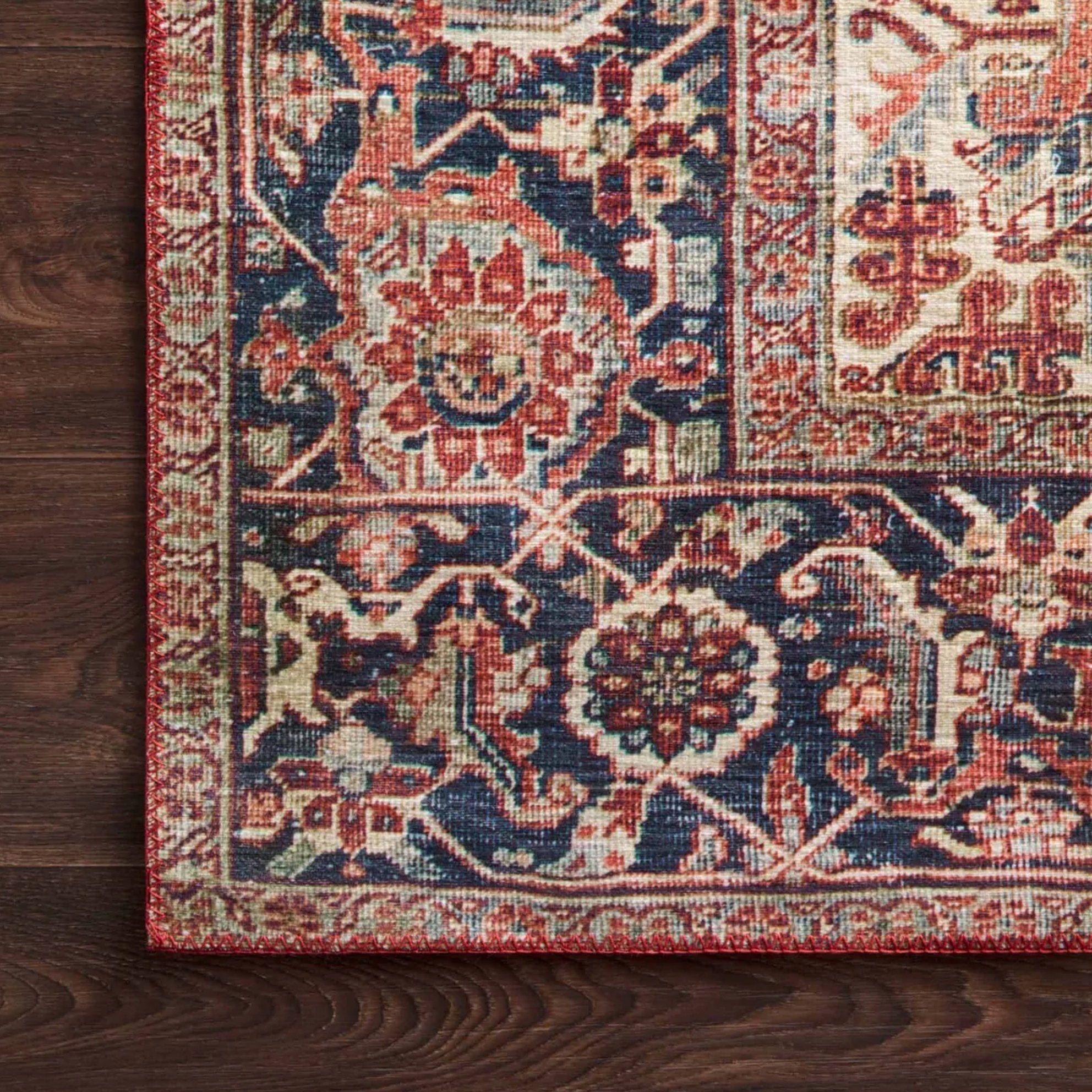 Layla Rug in Red / Navy - by Loloi Rugs | Power Loomed Rugs - Plain Jane Interiors