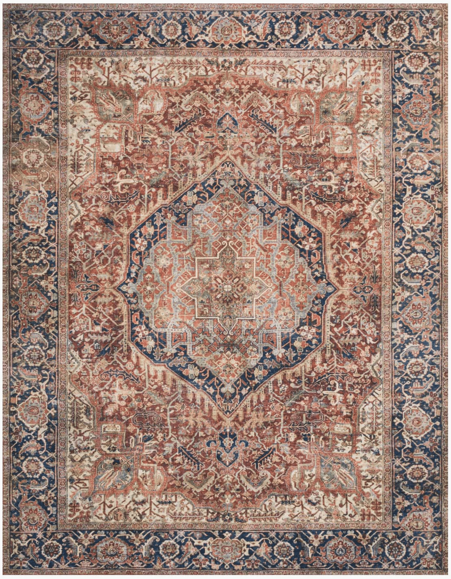 Layla Rug in Red / Navy - by Loloi Rugs | Power Loomed Rugs - Plain Jane Interiors