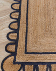 Navy Scallop Jute Rug - Plain Jane Interiors