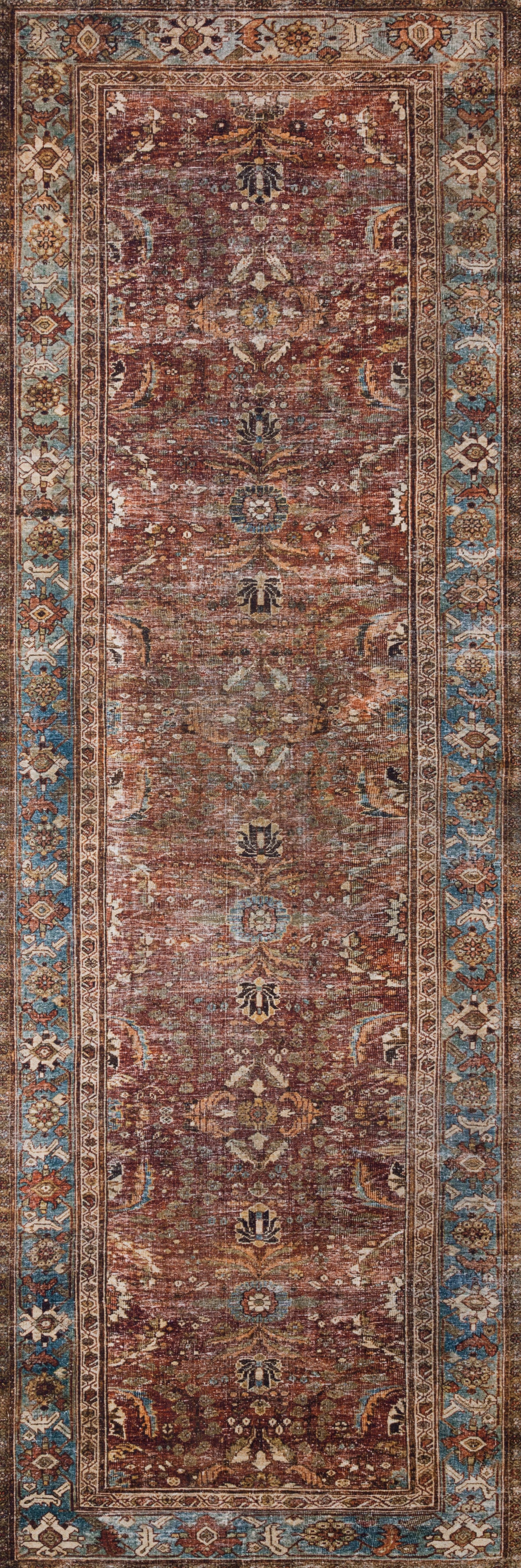 The Layla Rug 1 | Brick/Blue