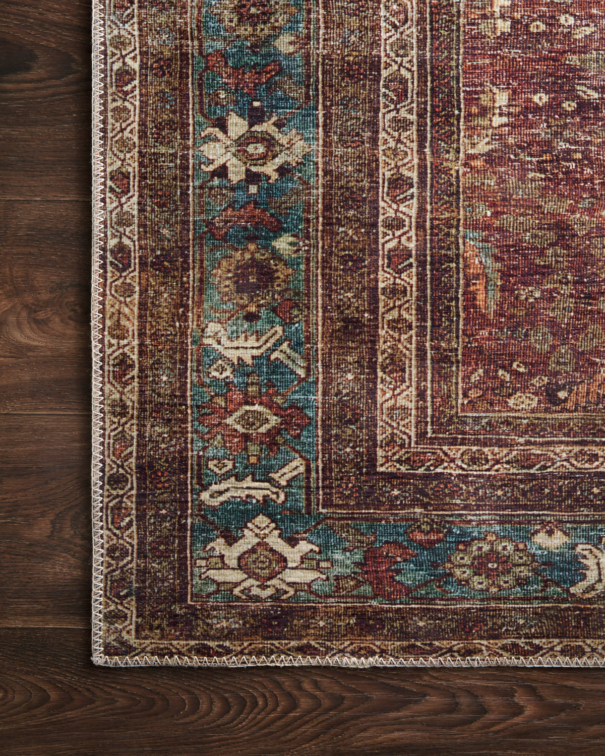 The Layla Rug 1 | Brick/Blue
