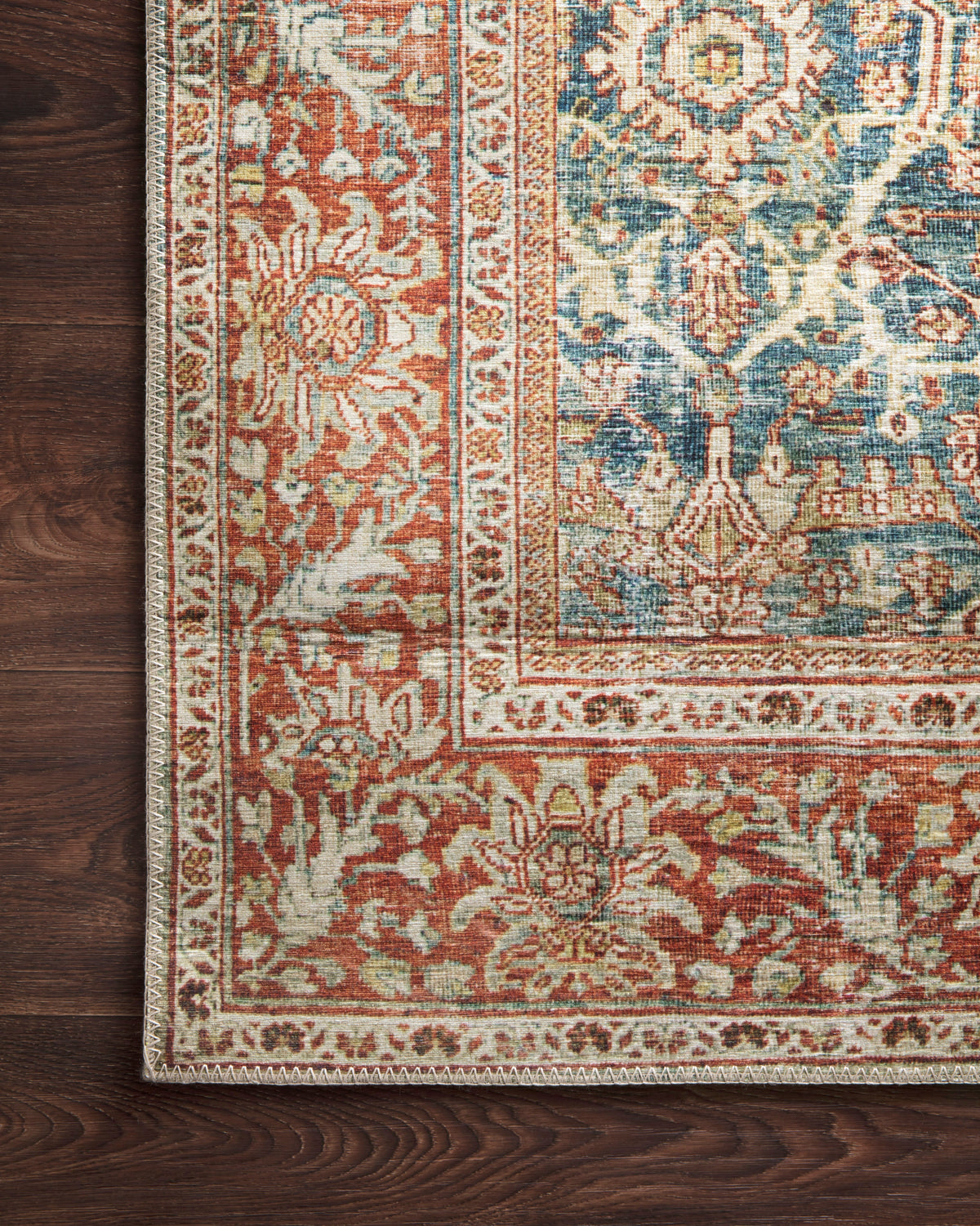 The Layla Rug 4 | Ocean/Rust