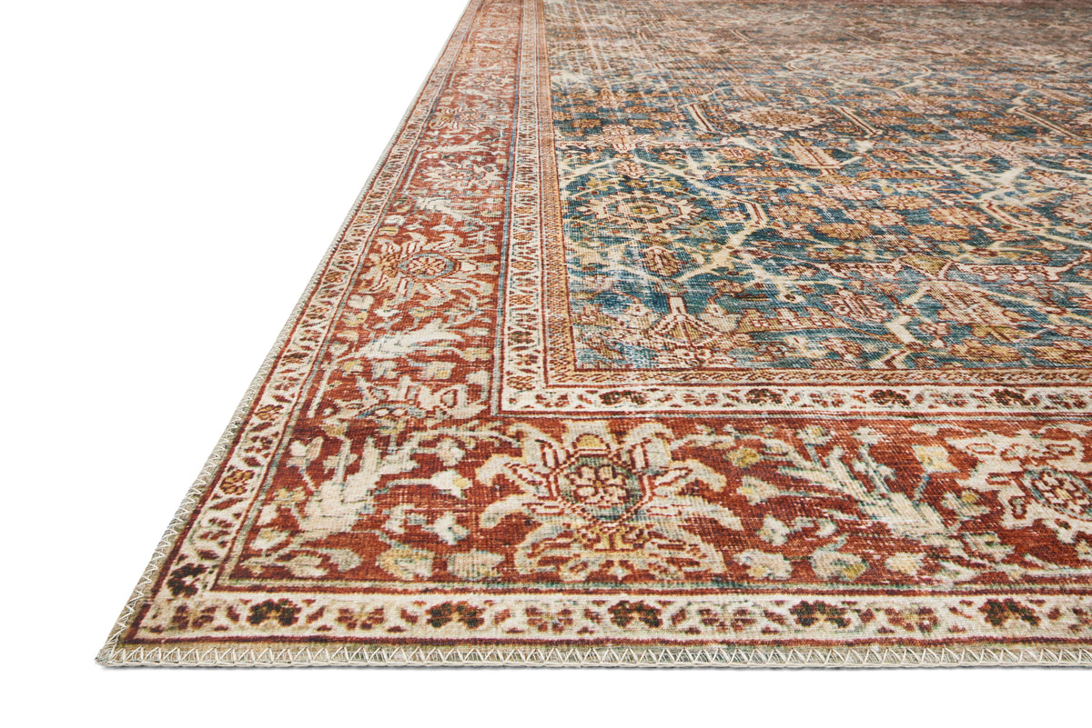 The Layla Rug 4 | Ocean/Rust