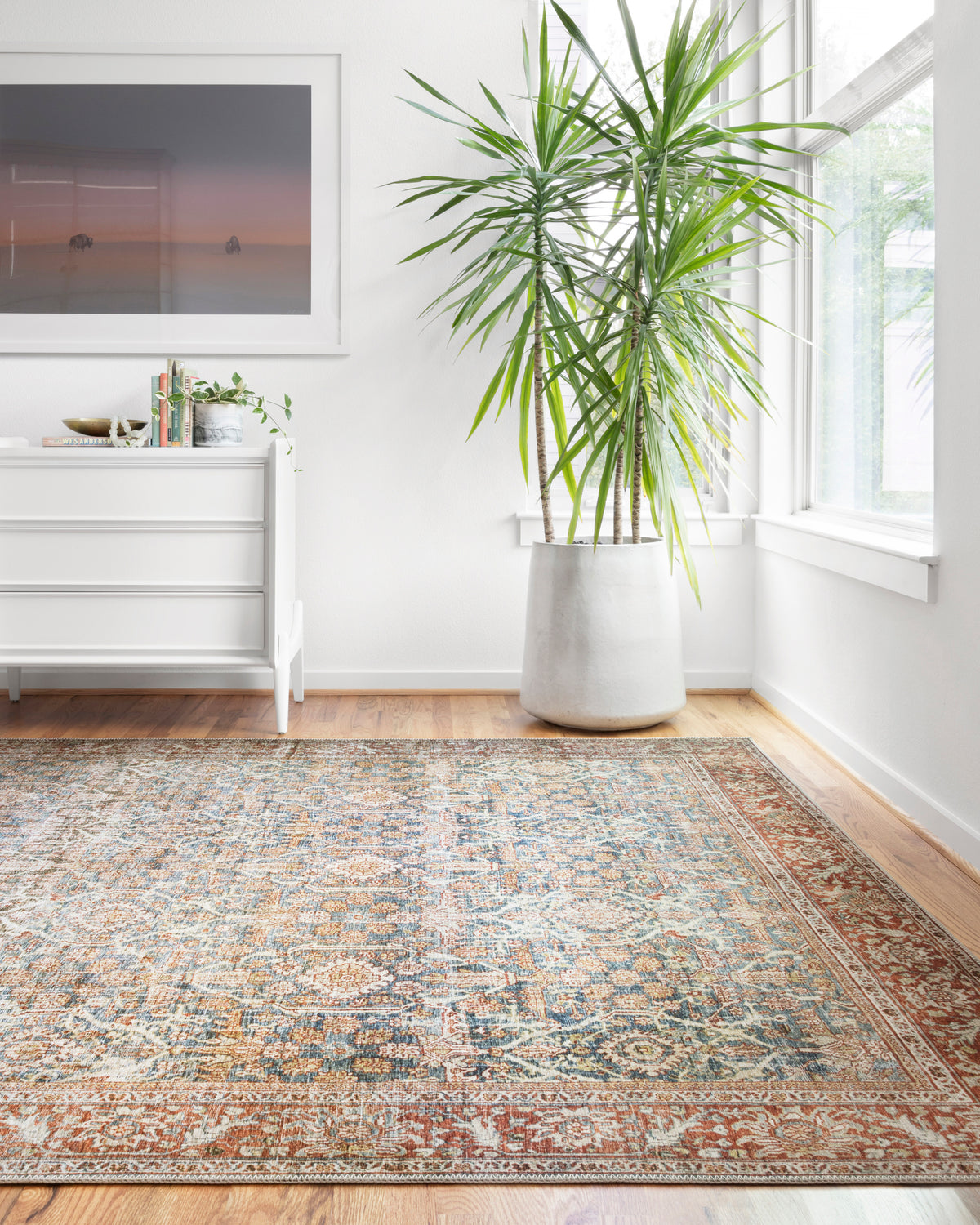The Layla Rug 4 | Ocean/Rust