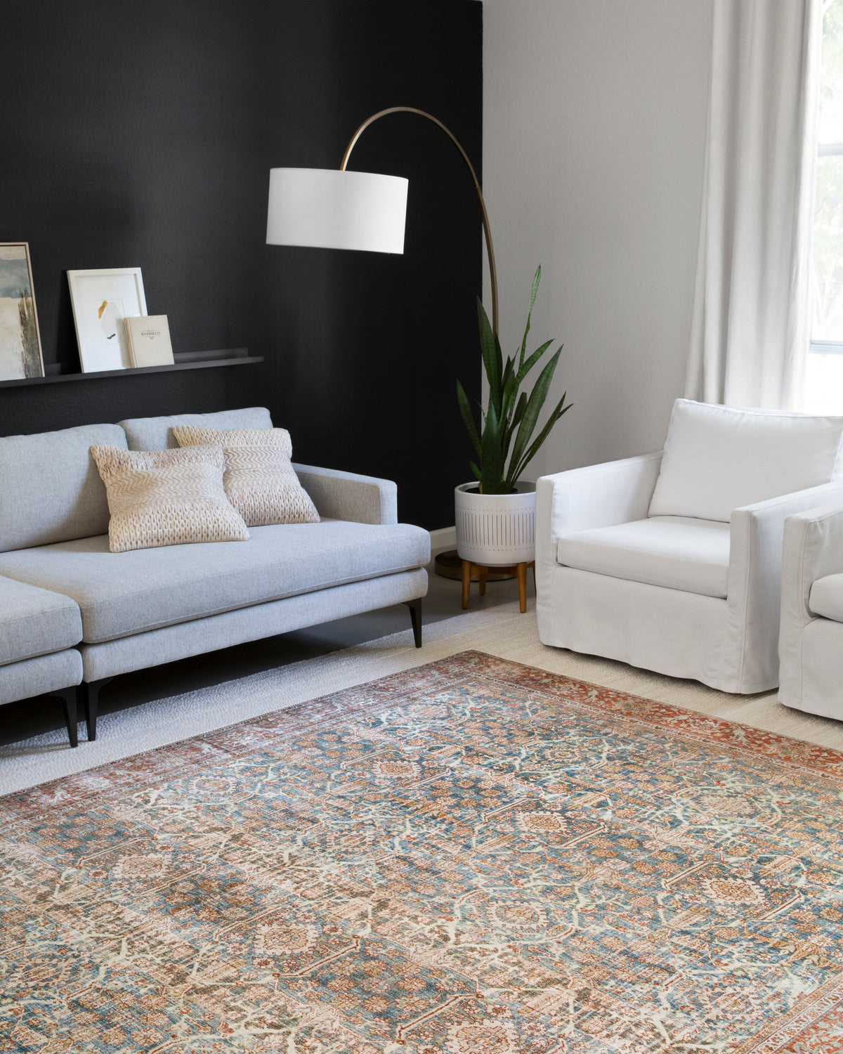The Layla Rug 4 | Ocean/Rust
