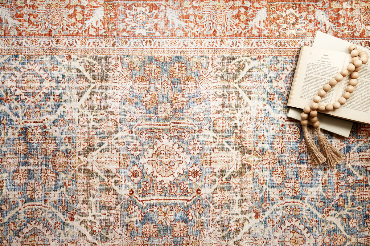 The Layla Rug 4 | Ocean/Rust