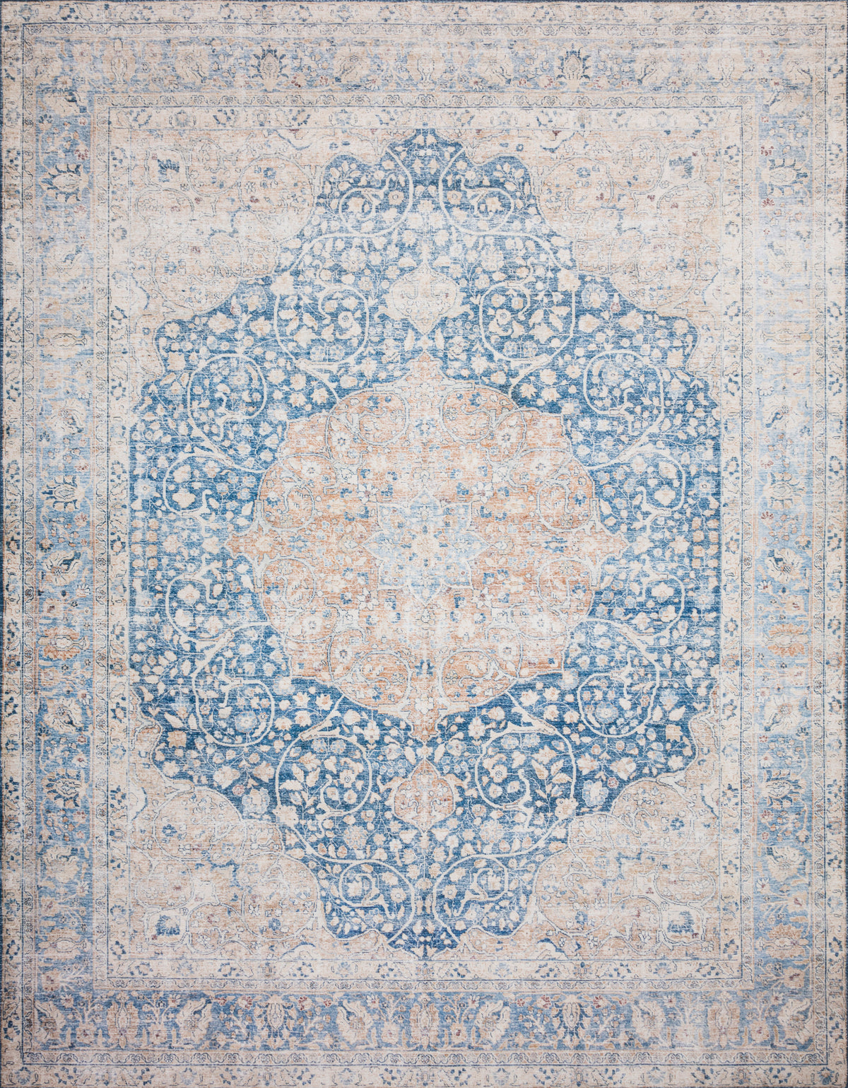 The Layla Rug 7 | Blue/Tangerine