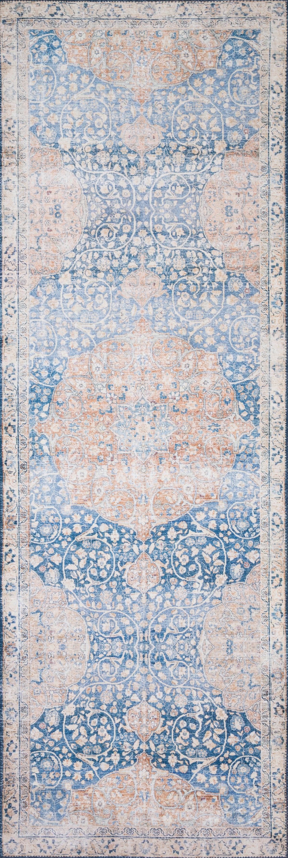 The Layla Rug 7 | Blue/Tangerine