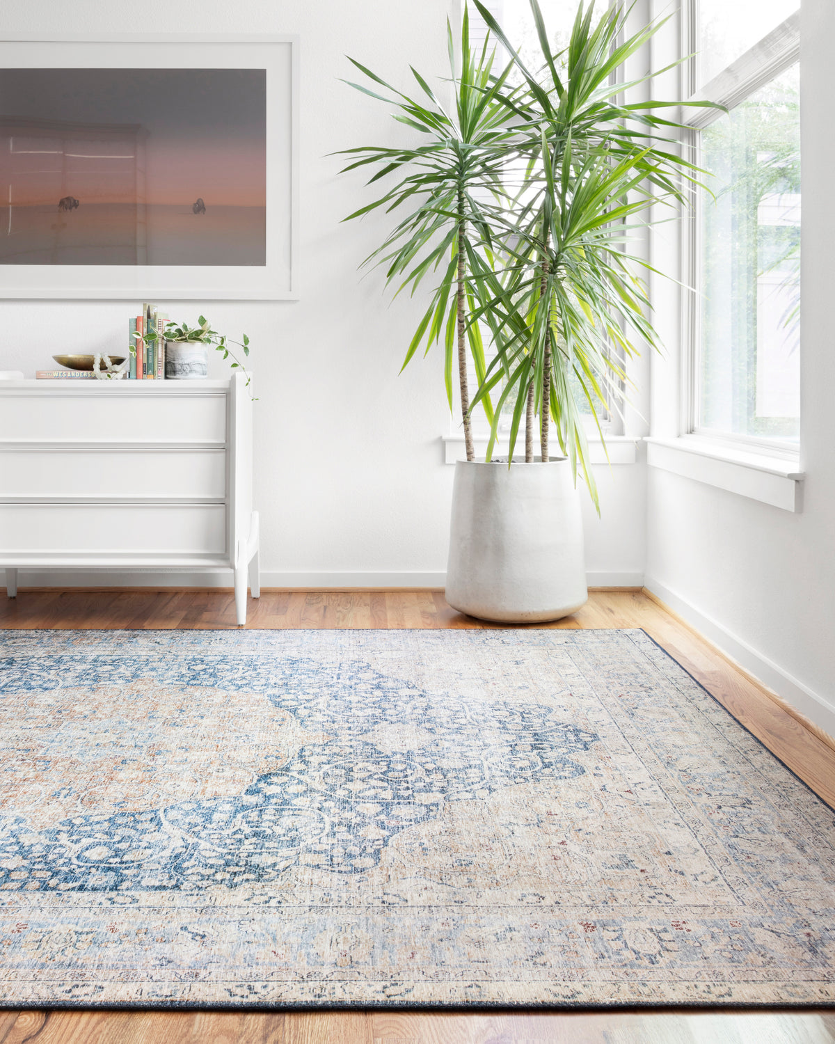 The Layla Rug 7 | Blue/Tangerine