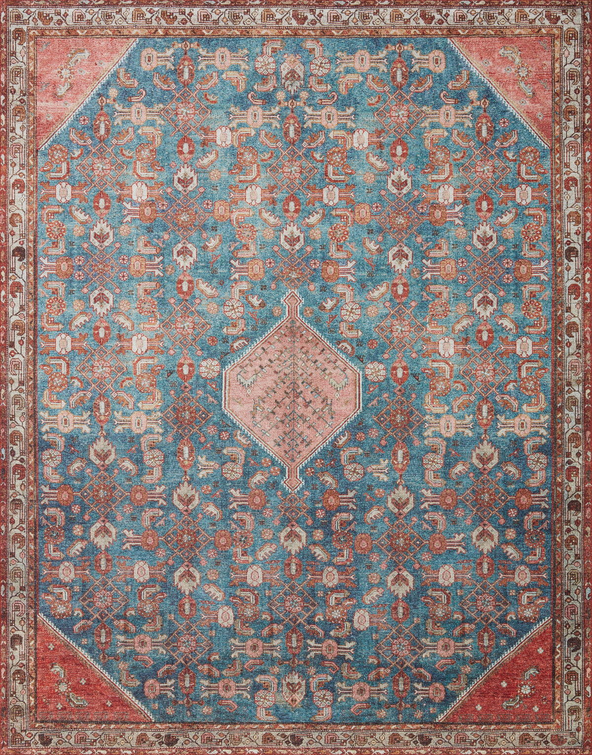 The Layla Rug 10 | Marine/Clay