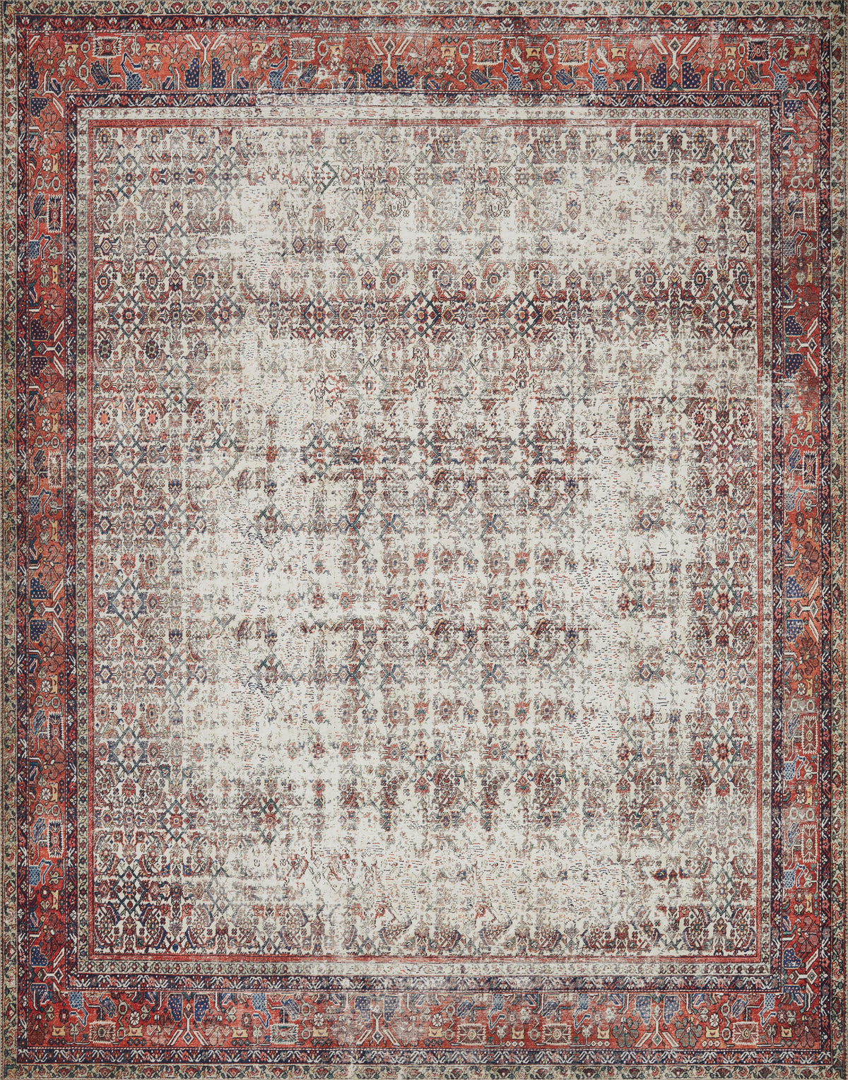 The Layla Rug 12 | Ivory/Brick