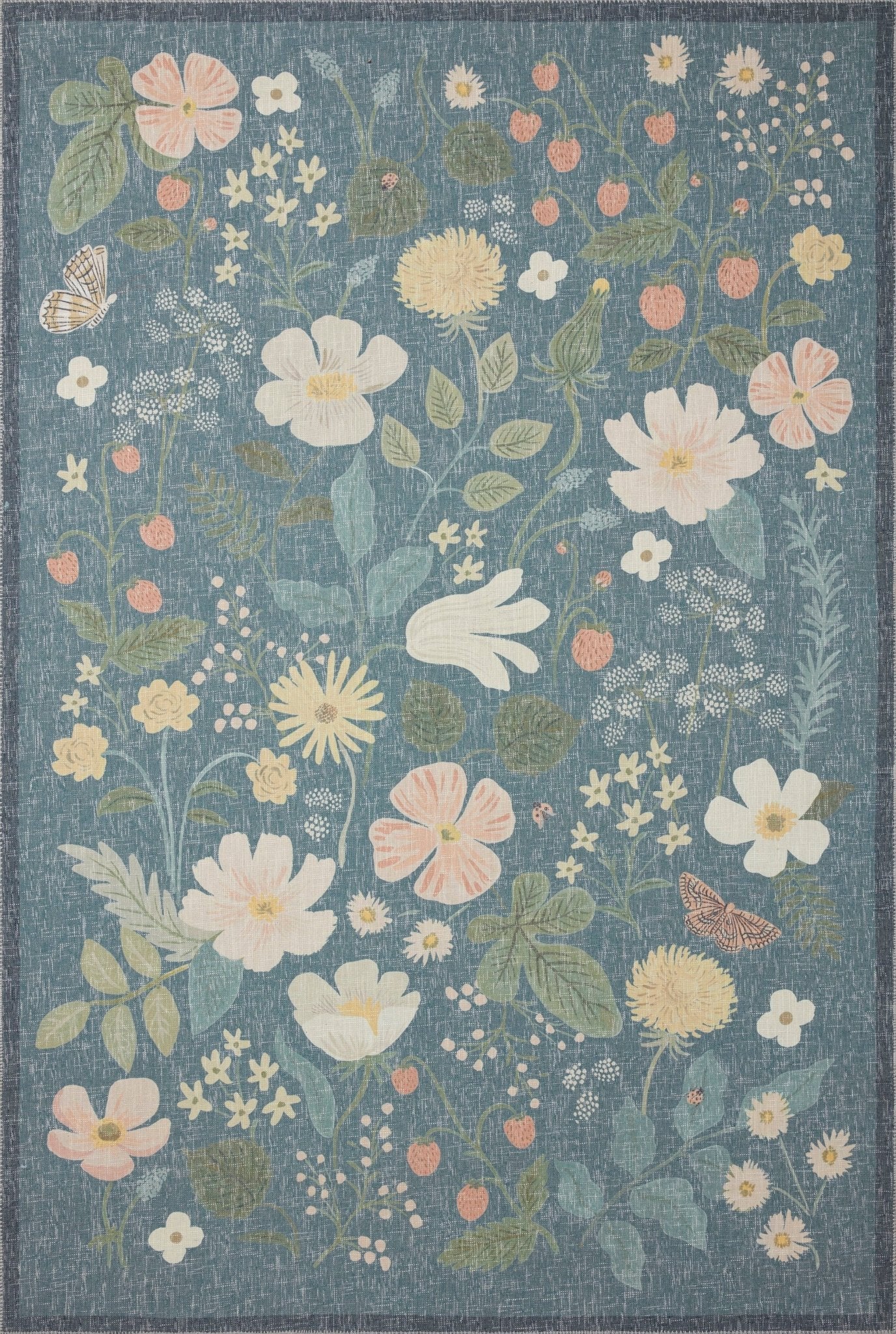 Strawberry Fields Ivory Rug by Rifle paper Co - Plain Jane Interiors
