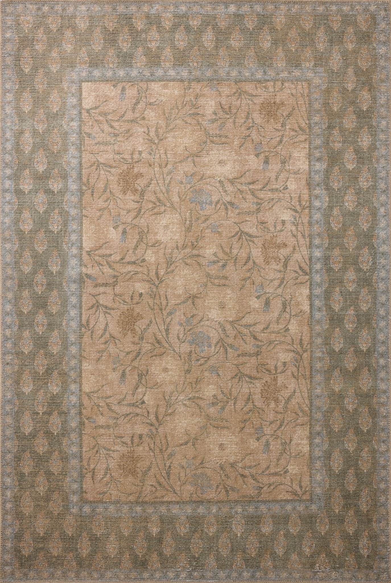 The Edinburgh Rug in SAND / GREEN | Rifle Paper Co x Loloi - Plain Jane Interiors