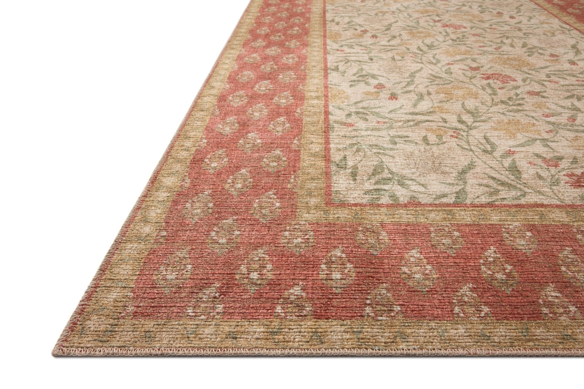 The Edinburgh Rug in SAND / GREEN | Rifle Paper Co x Loloi - Plain Jane Interiors