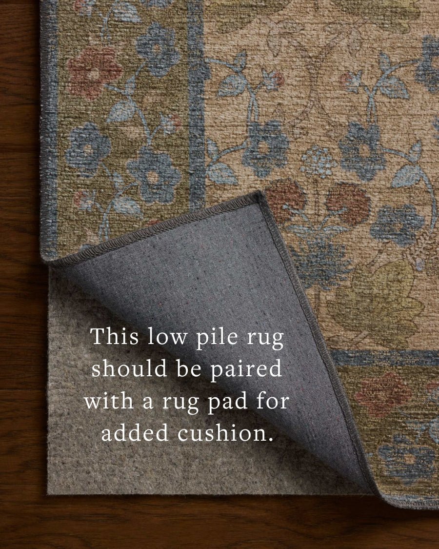 The Edinburgh Rug in TAN / OLIVE | Rifle Paper Co x Loloi - Plain Jane Interiors