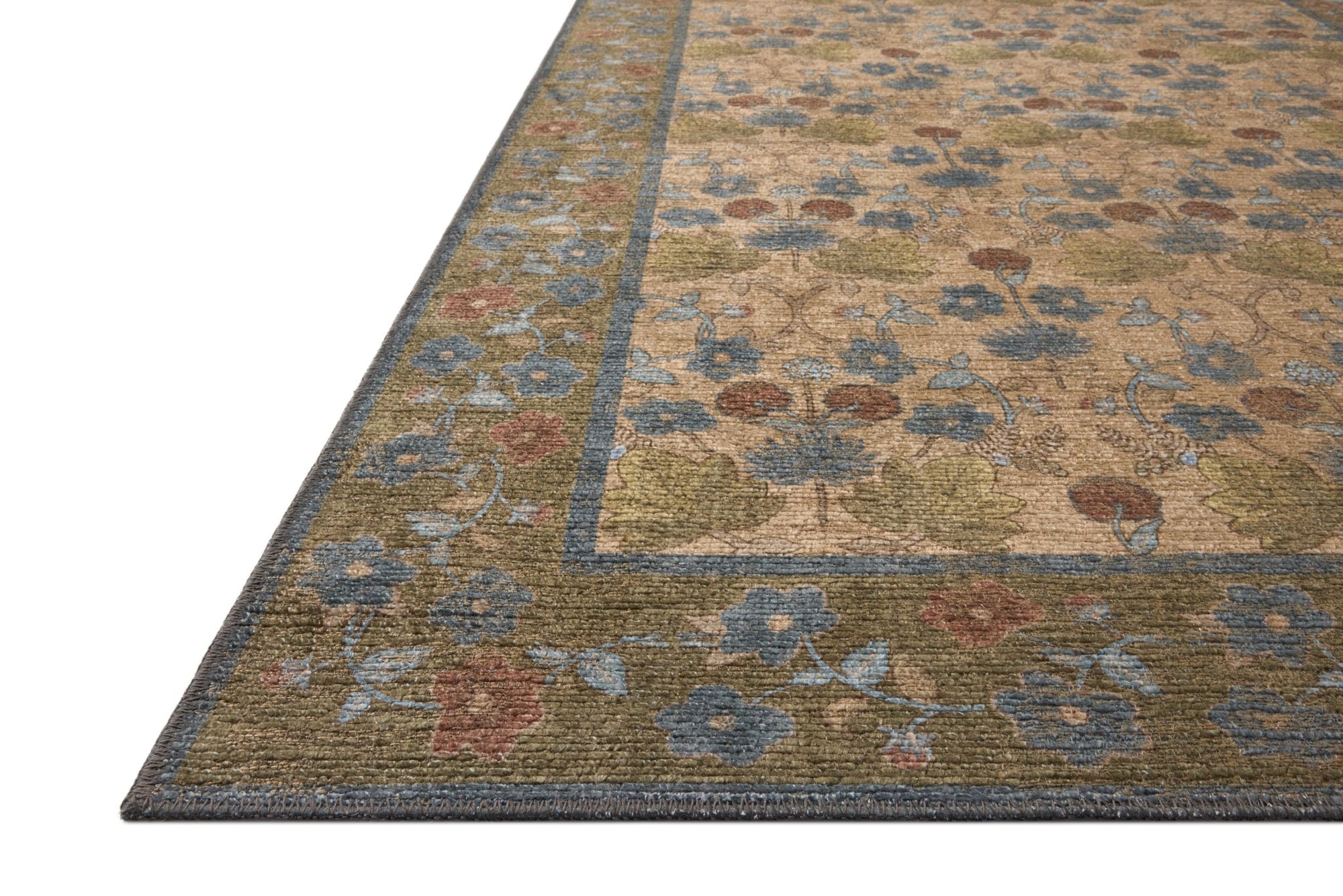 The Edinburgh Rug in TAN / OLIVE | Rifle Paper Co x Loloi - Plain Jane Interiors