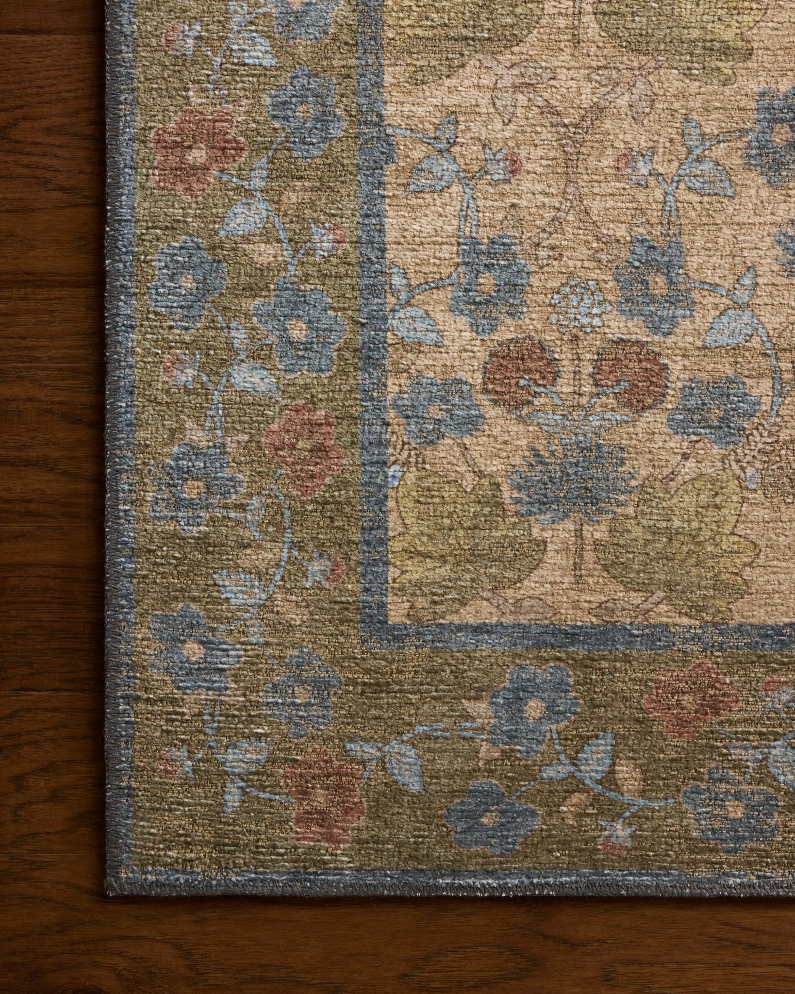 The Edinburgh Rug in TAN / OLIVE | Rifle Paper Co x Loloi - Plain Jane Interiors