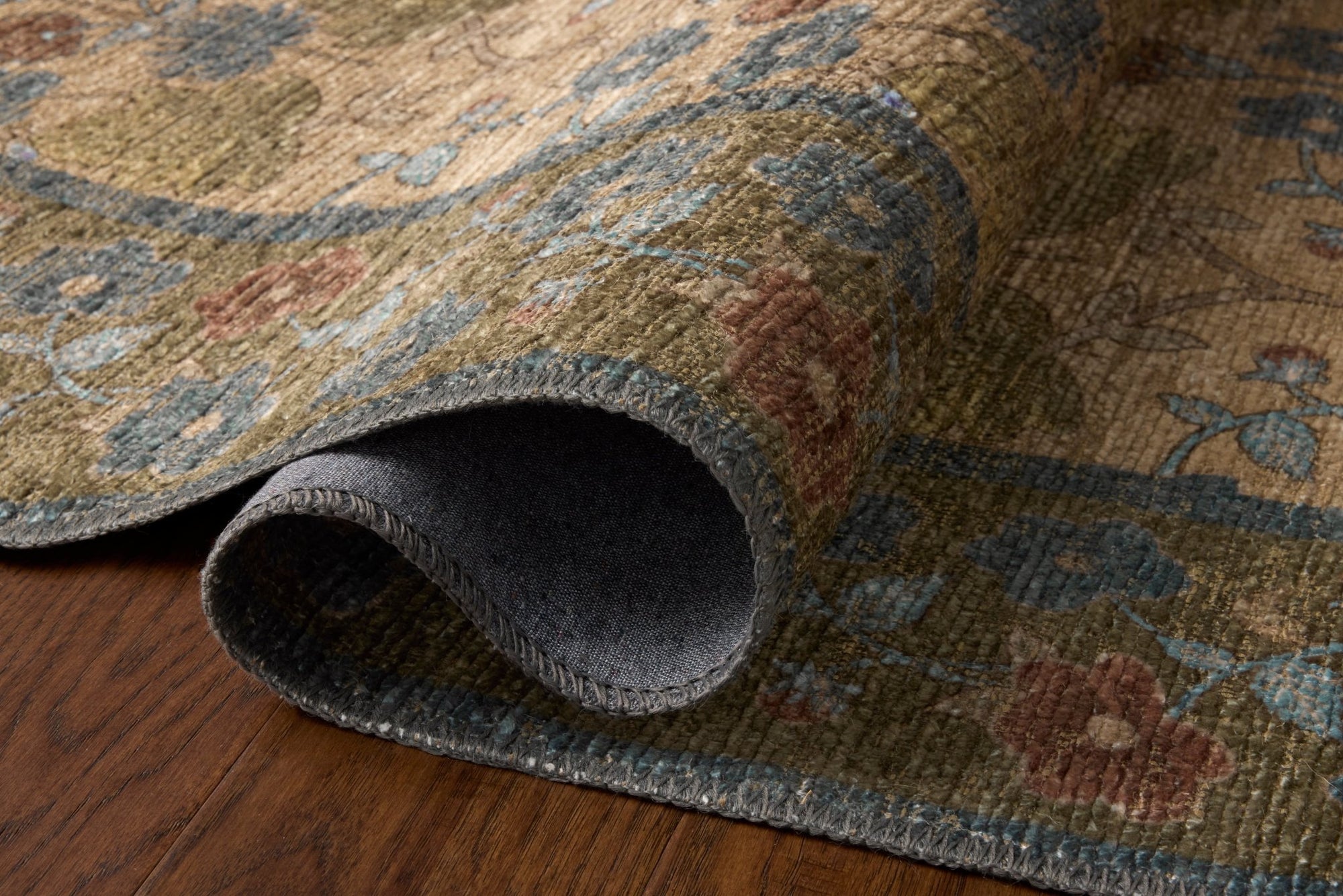 The Edinburgh Rug in TAN / OLIVE | Rifle Paper Co x Loloi - Plain Jane Interiors