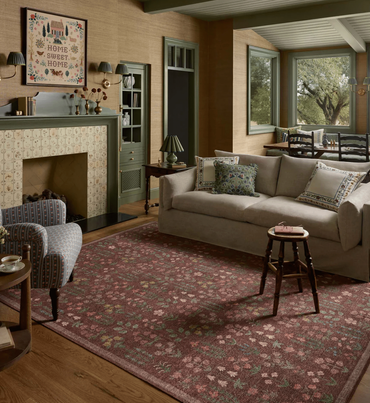 The Edinburgh Rug in WHEAT / MULTI | Rifle Paper Co x Loloi - Plain Jane Interiors
