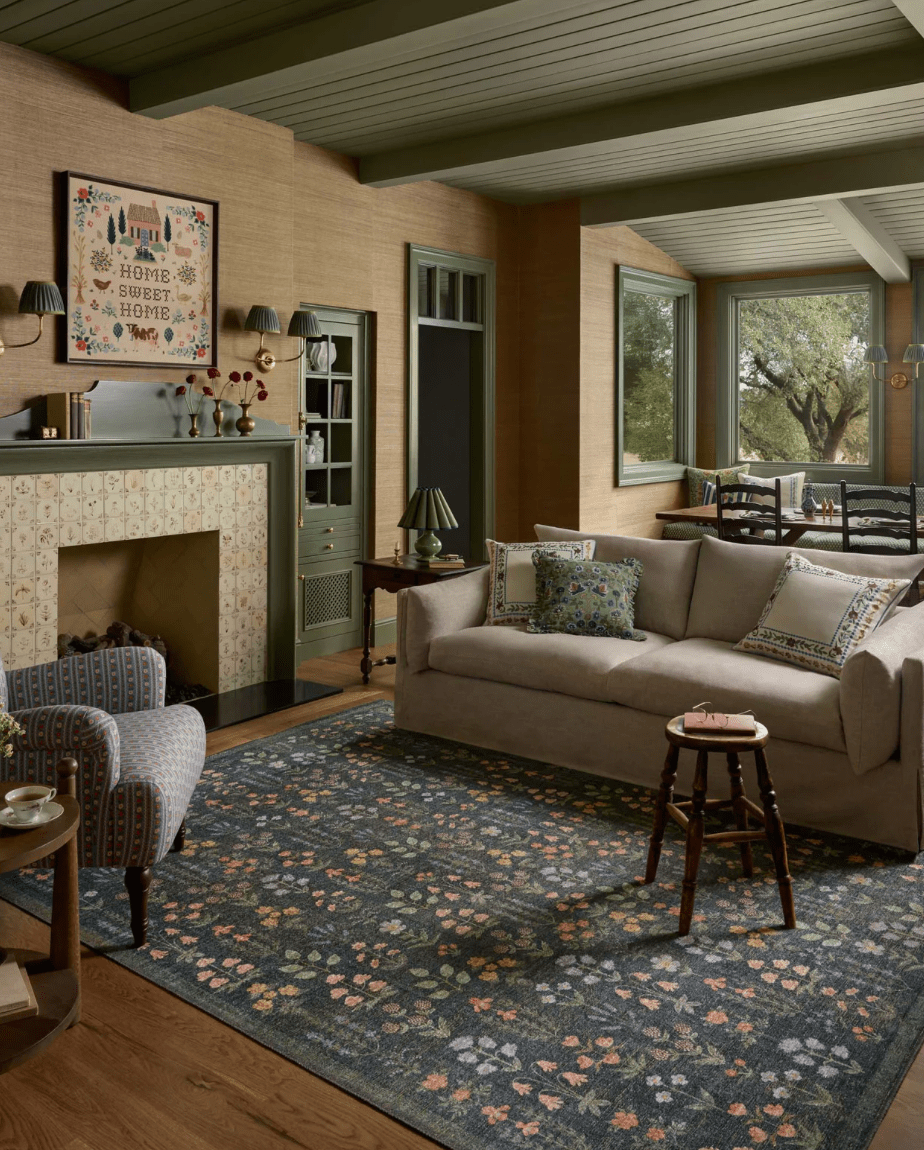 The Edinburgh Rug in WHEAT / MULTI | Rifle Paper Co x Loloi - Plain Jane Interiors