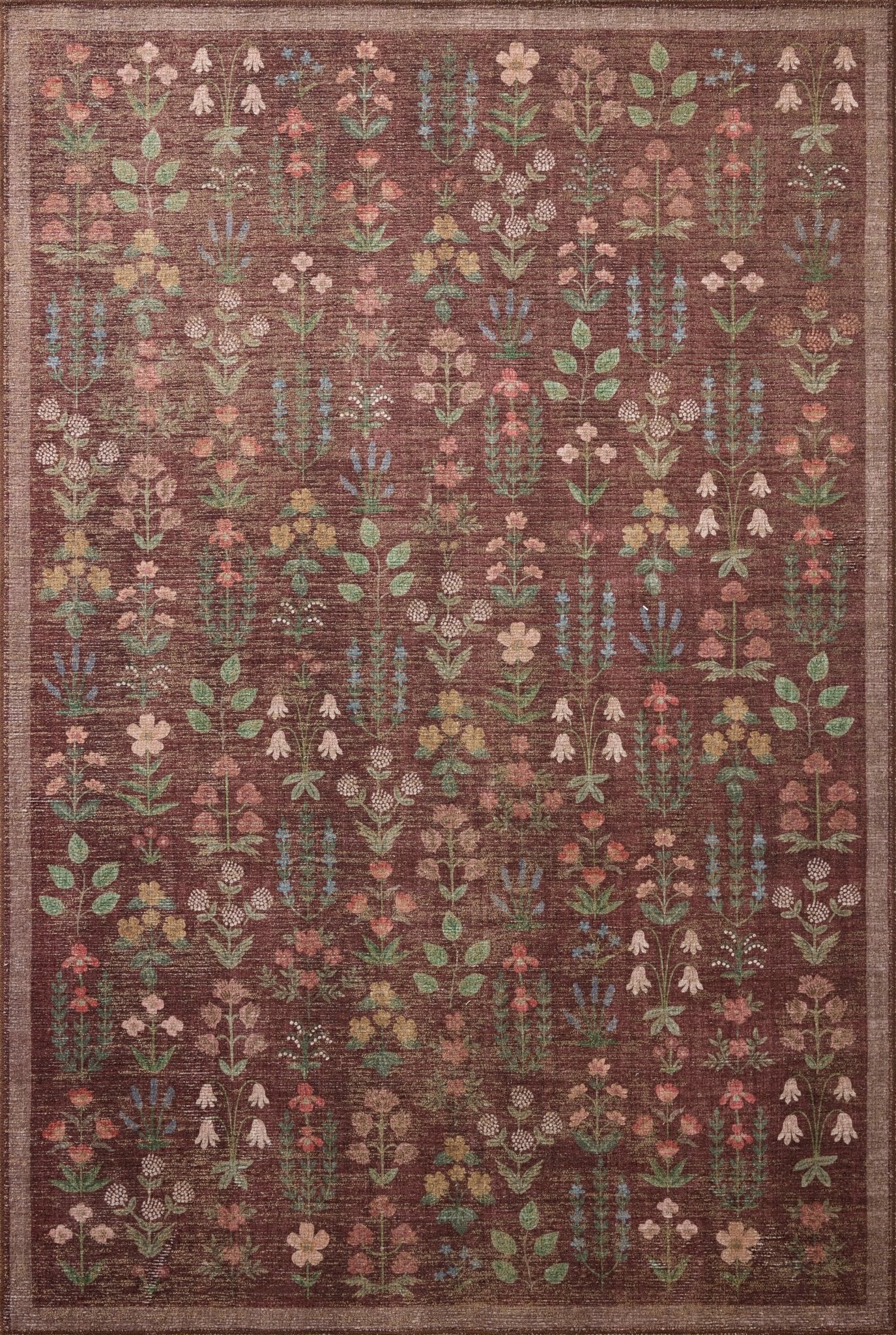 The Edinburgh Rug in WHEAT / MULTI | Rifle Paper Co x Loloi - Plain Jane Interiors