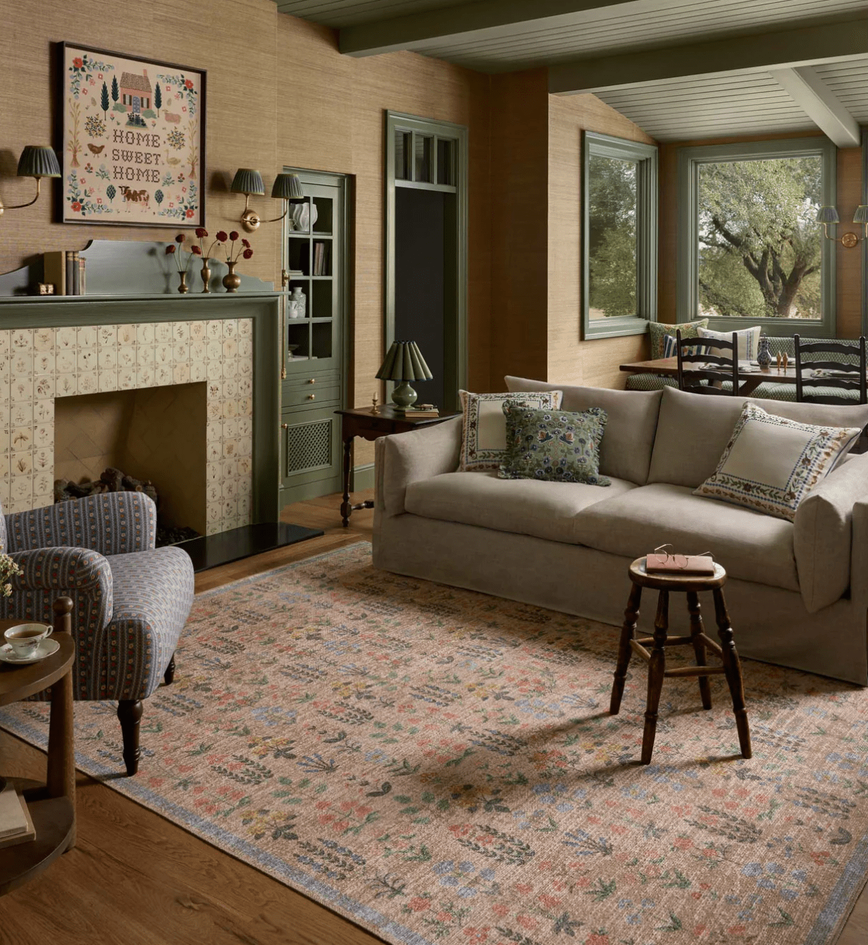 The Edinburgh Rug in WHEAT / MULTI | Rifle Paper Co x Loloi - Plain Jane Interiors