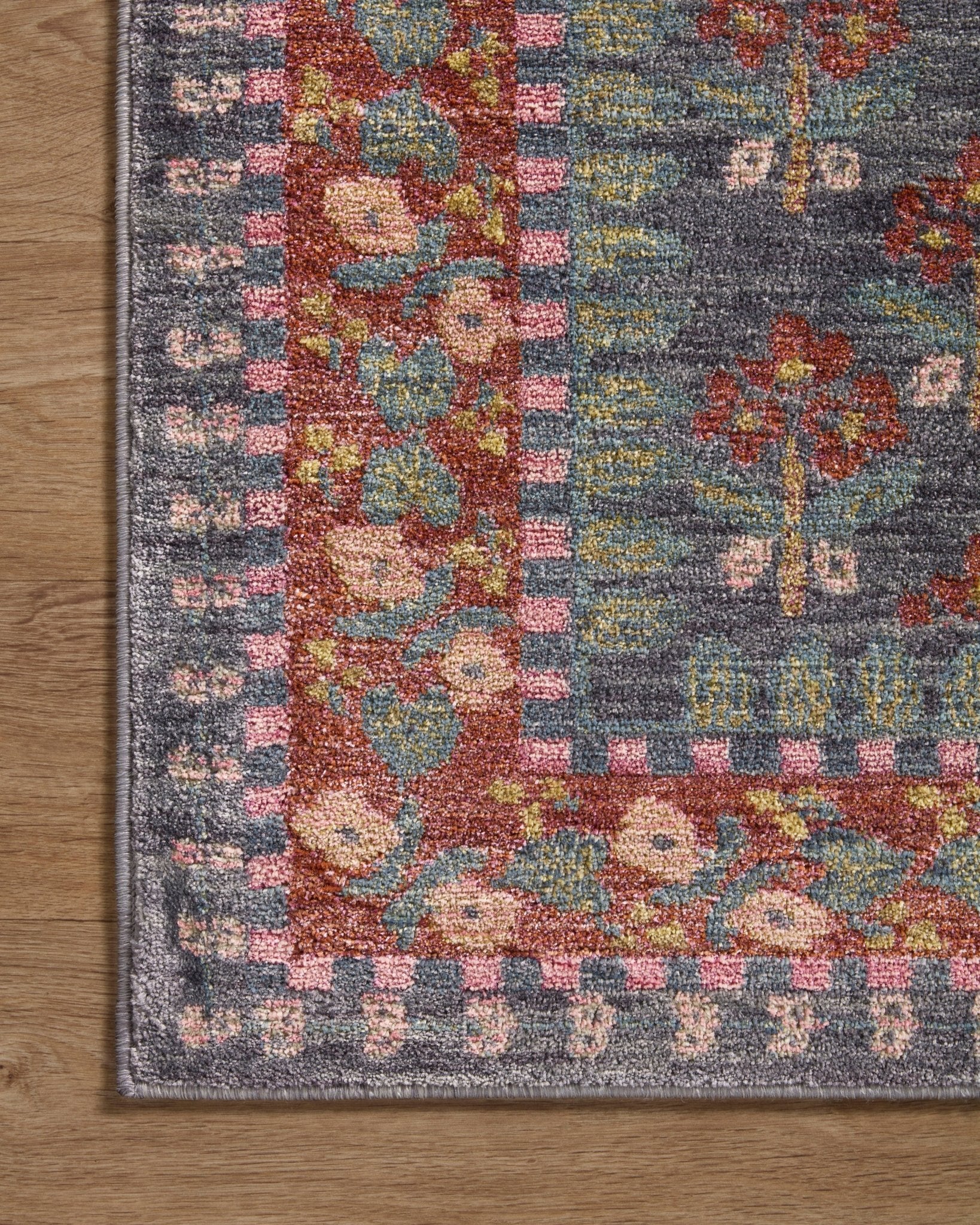 The Forte Navy/Red Rug by Riffle Co Paper x Loloi - Plain Jane Interiors