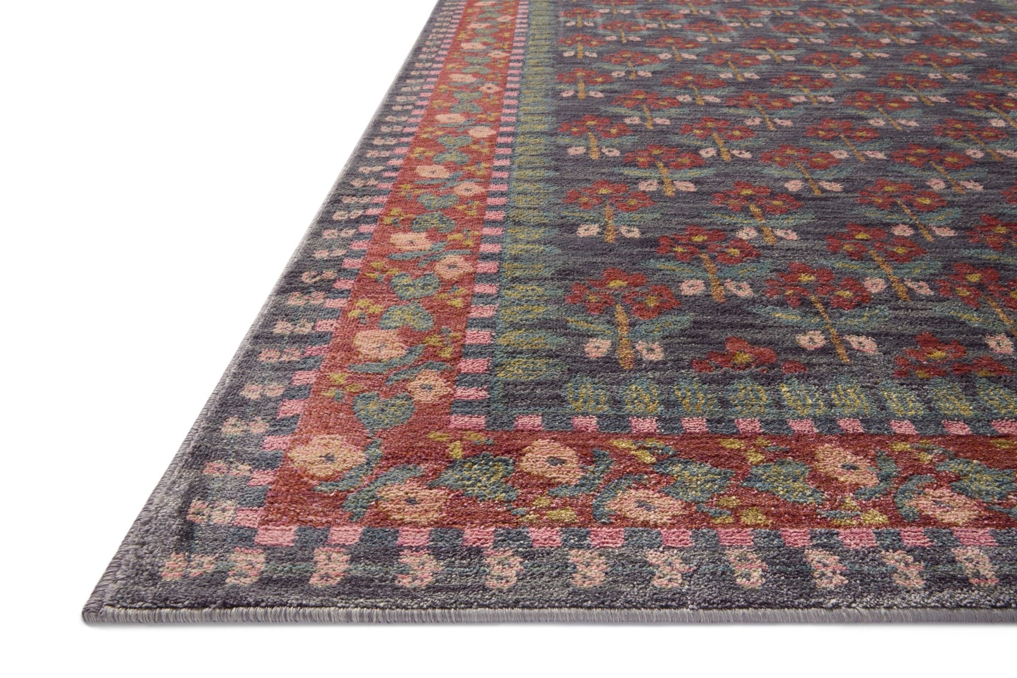 The Forte Navy/Red Rug by Riffle Co Paper x Loloi - Plain Jane Interiors