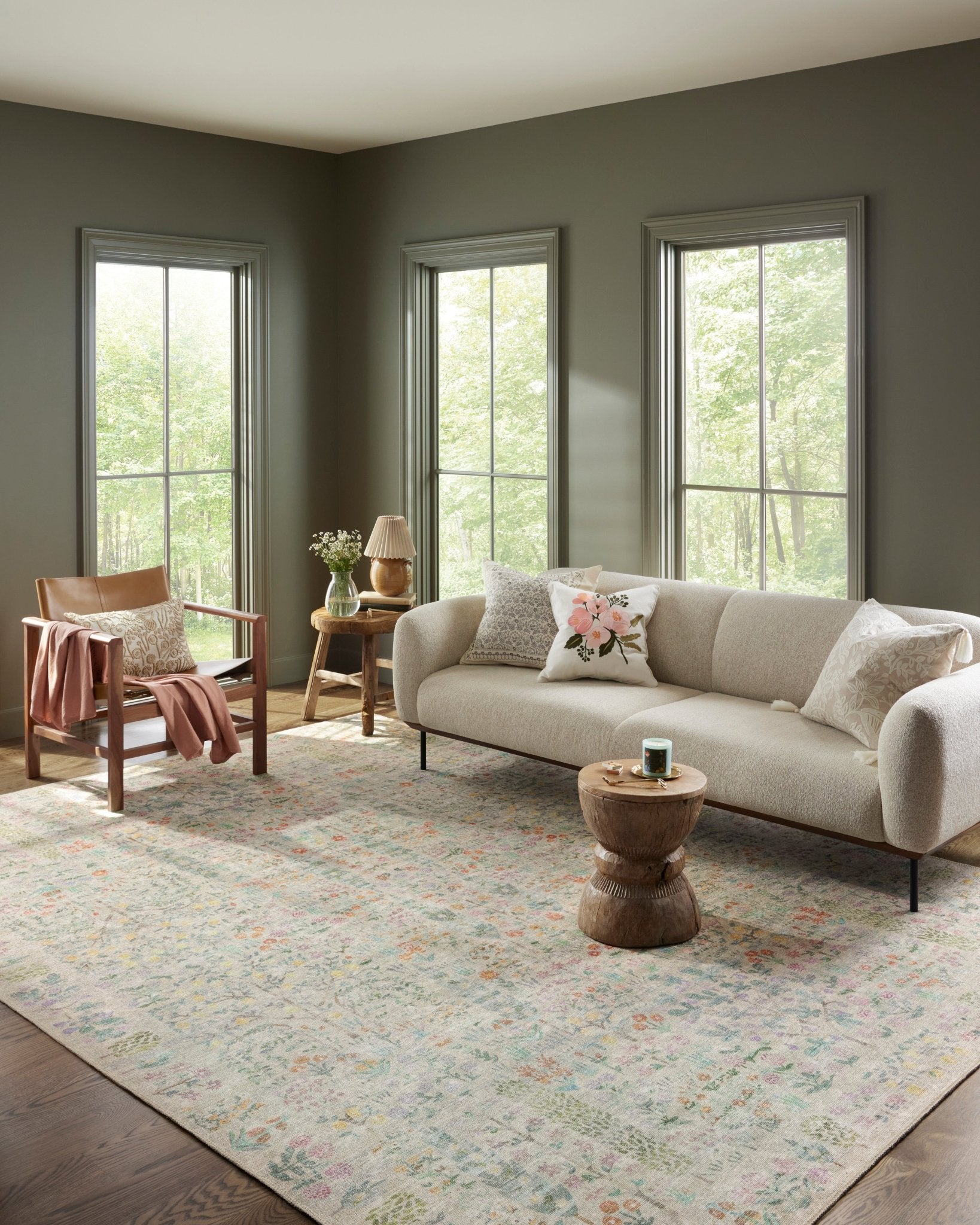The Grove Khaki Rug by Riffle Co Paper x Loloi - Plain Jane Interiors