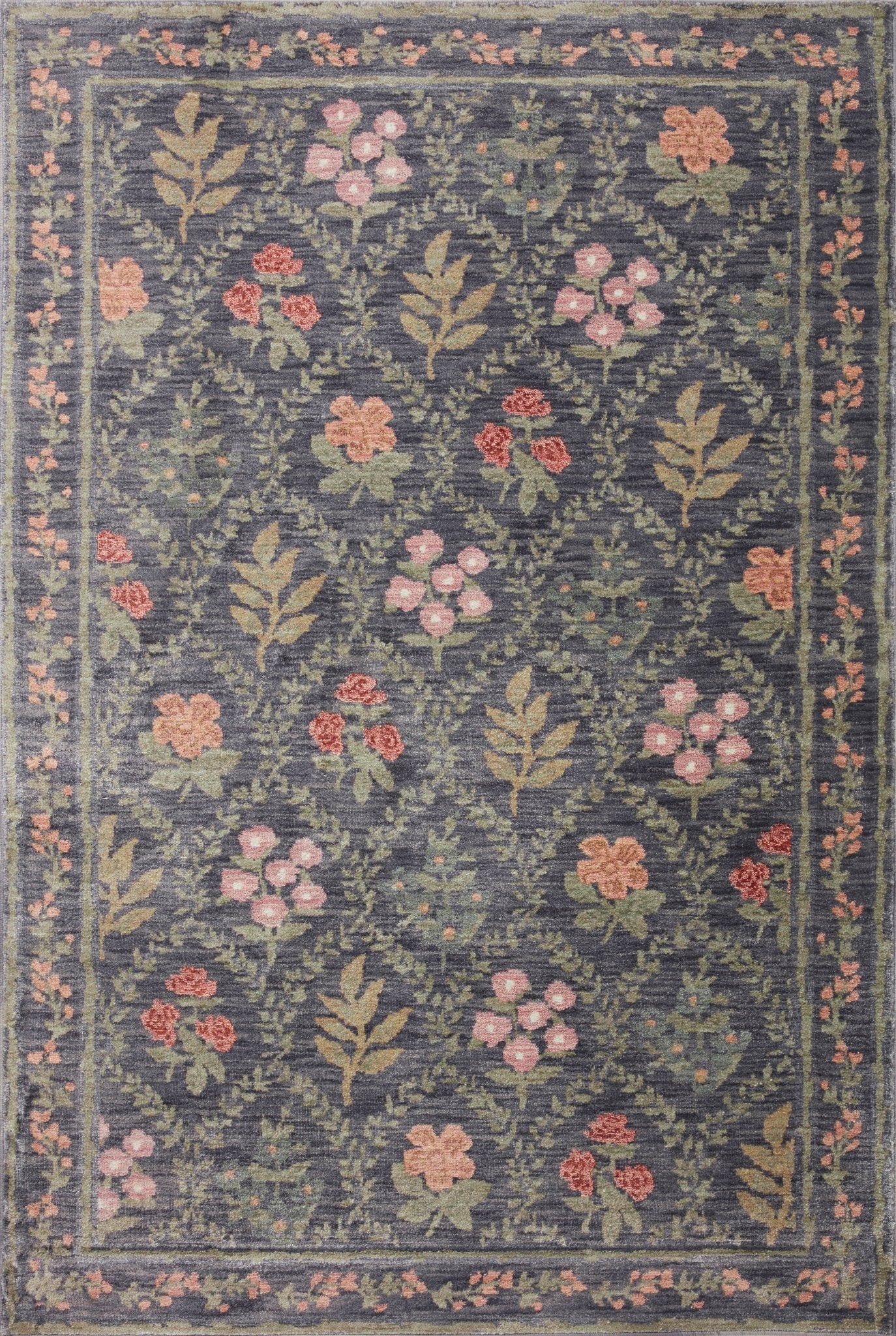The Hawthorne Navy Rug by Riffle Co Paper x Loloi - Plain Jane Interiors