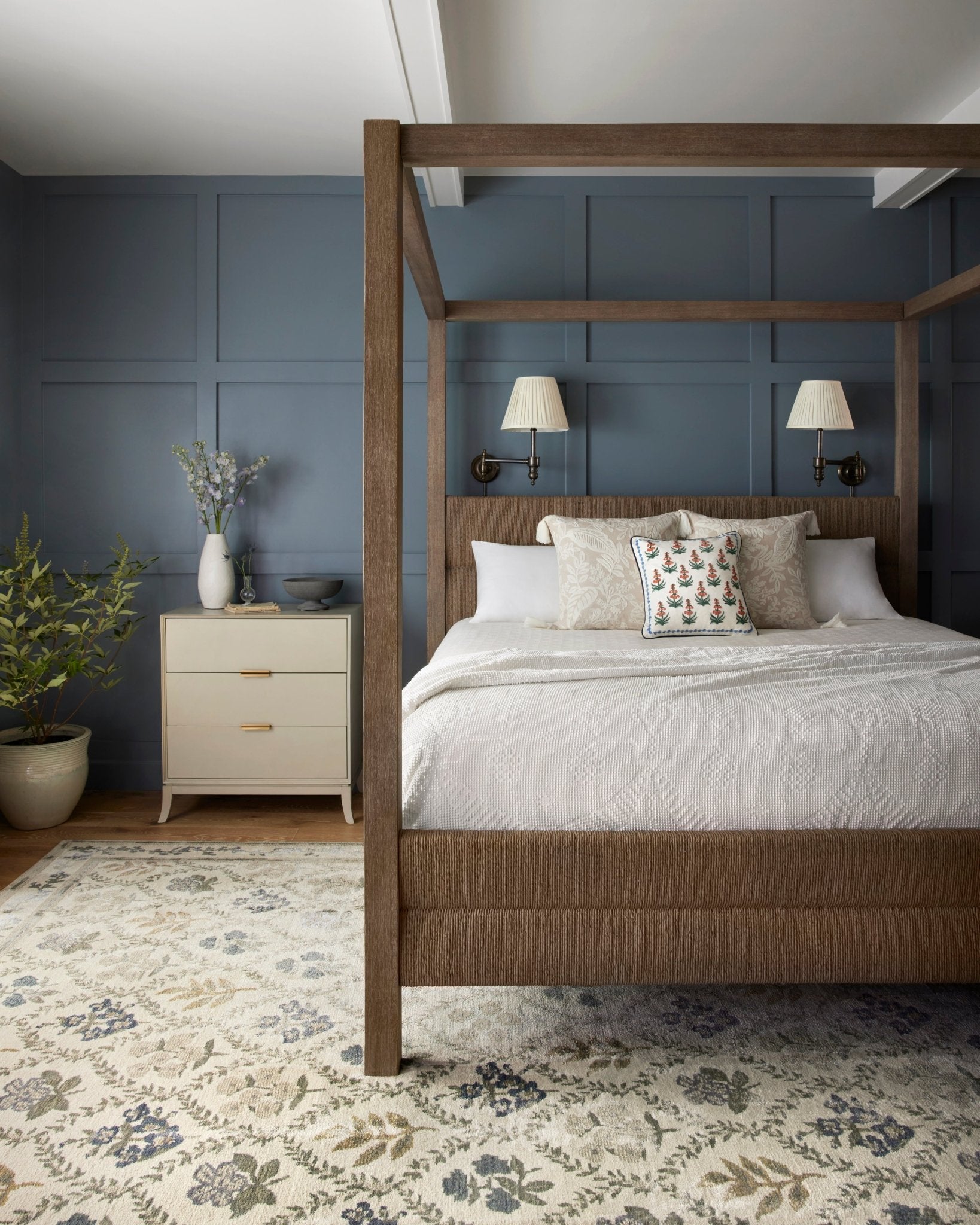 The Hawthorne Navy Rug by Riffle Co Paper x Loloi - Plain Jane Interiors